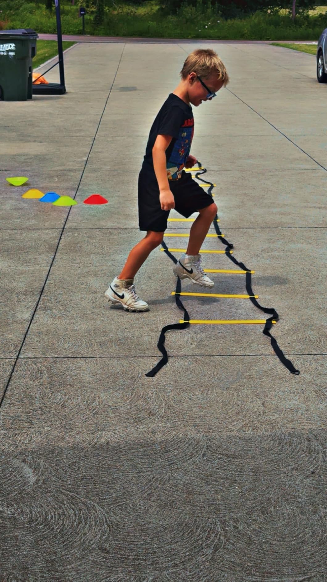 12 Rungs Agility Ladder Set, Training Ladder with Steel Stakes and Carry Bag for Soccer, Speed Fitness Feet Training customer photo 1