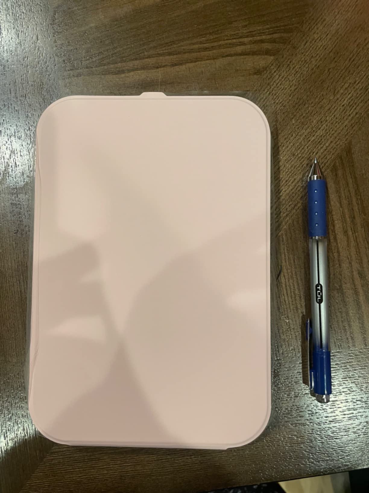 Kintion Travel Makeup Mirror, Portable LED Lighted Makeup Mirror, 360° Rotation Touch Screen Vanity Mirror, 60 LEDs, 3-Color Dimmable Lighting, Rechargeable Tabletop Folding Cosmetic Mirror, Pink customer photo 2