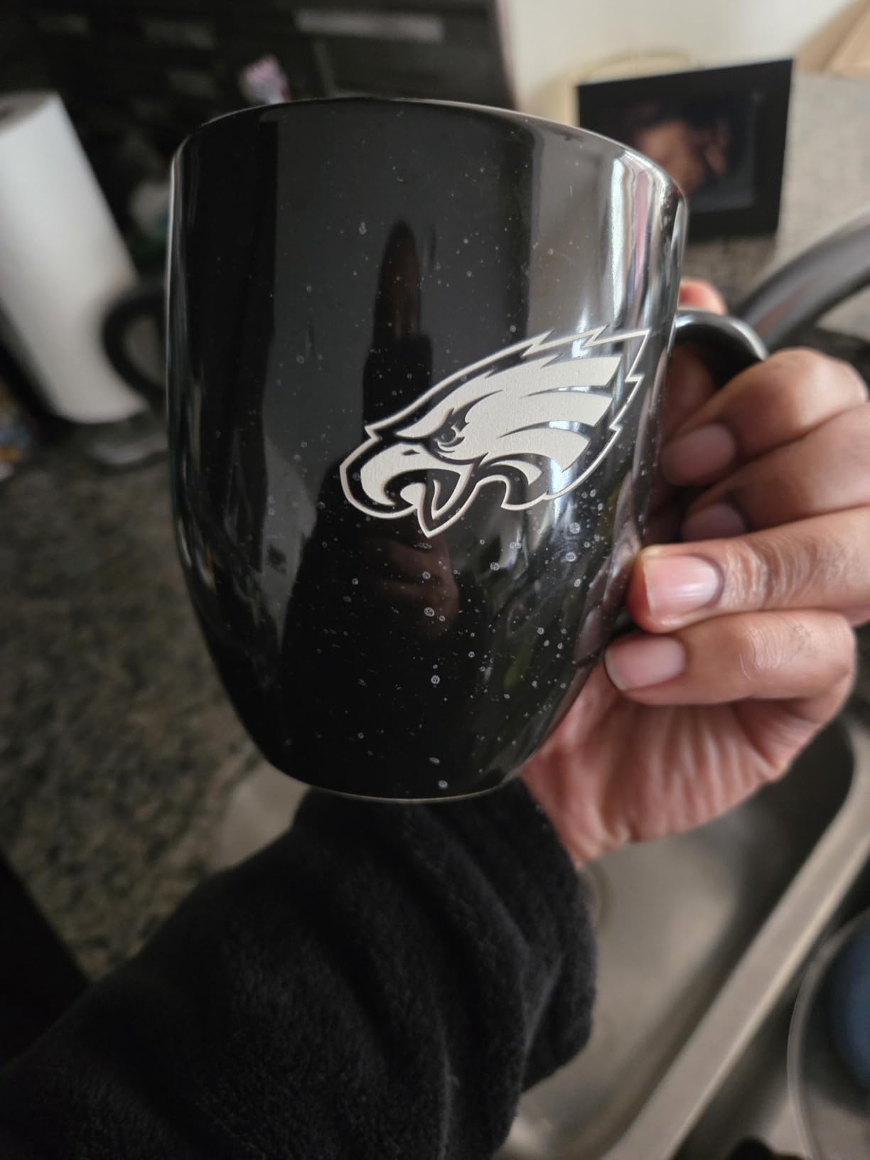 Rico Industries NFL Football 16 oz Team Color Laser Engraved Speckled Ceramic Coffee Mug customer photo 1