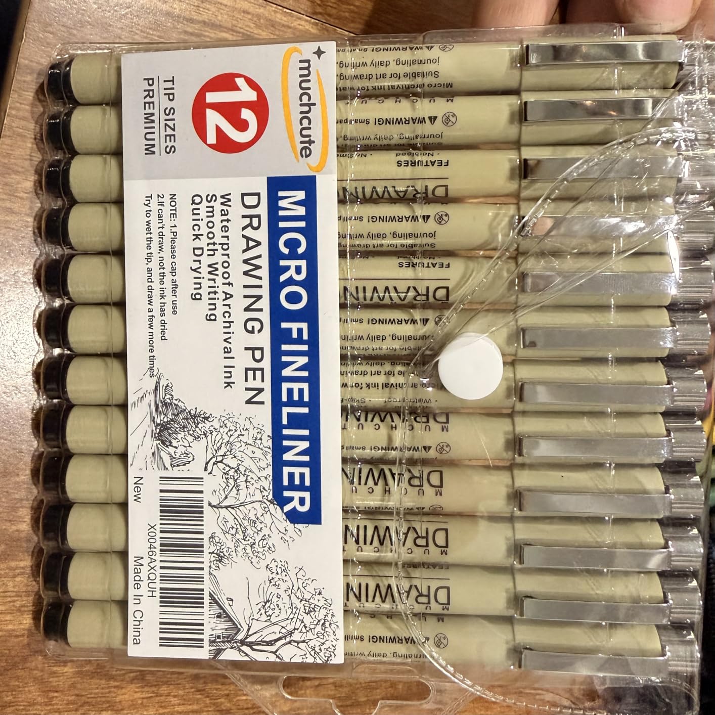 Muchcute Micro Fineliner Drawing Art Pens,12 Black Art Supplies Adult Craft customer photo 1