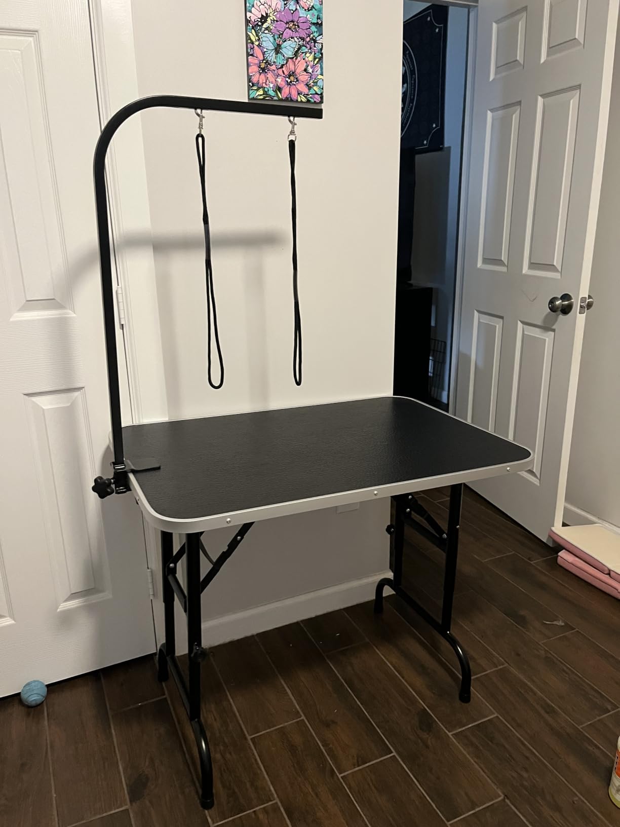 LEIBOU 36-inch Height Adjustable(23''~33.8'') and Foldable Pet Dog Grooming Table with Grooming Arm & 2 Noose for Dog Cat Pet Grooming Maximum Capacity Up to 260lbs customer photo 1