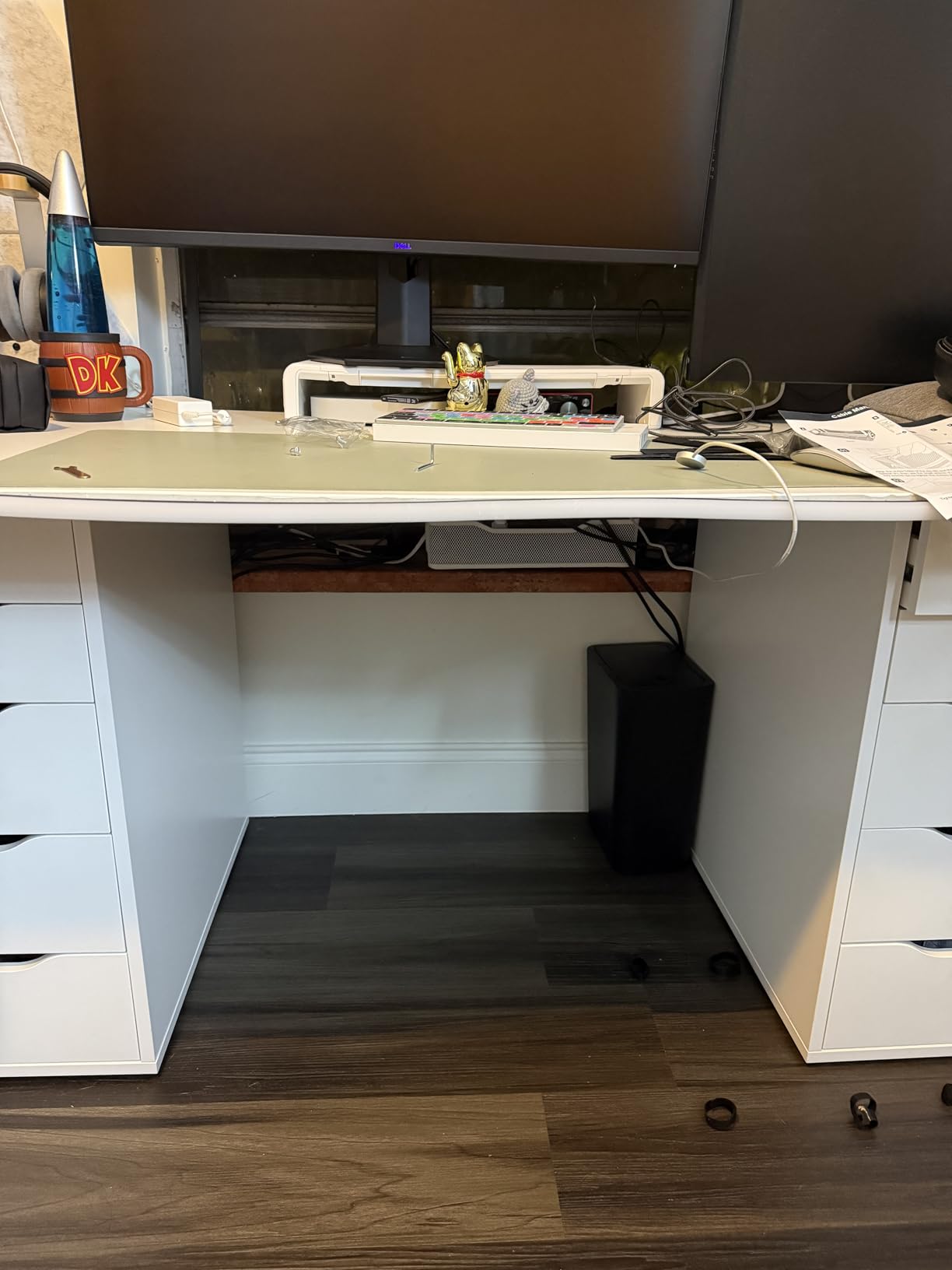 Under Desk Cable Management Tray White, Cinati Wire Organizers No Drill, Cable Tray with Clamp for Wire Management, Cord Organization Box for Office, Home - No Damage to Desk customer photo 2