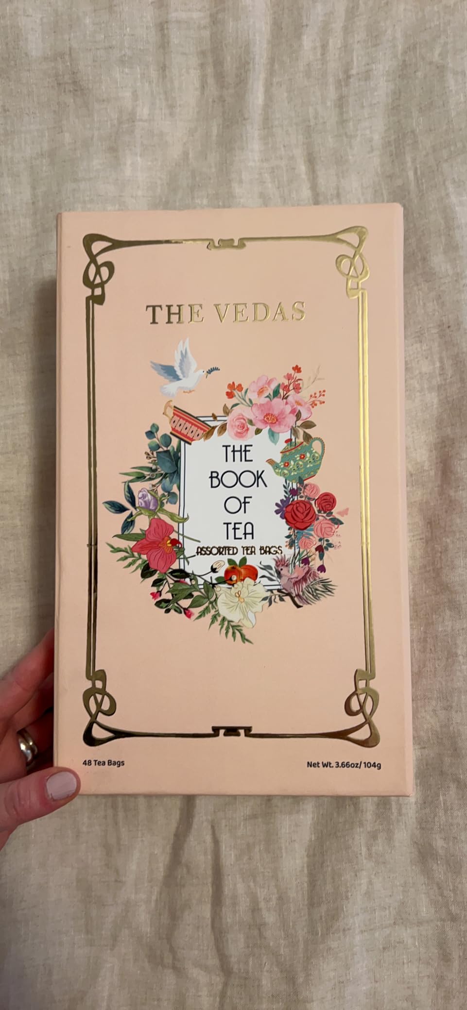 The Vedas Book Of Tea | Assorted Tea Bags Gift Box | 12 Exotic Herbal Tea Blends In Handcrafted Cotton Tea Bags & Pyramid Teabags | 4 Units of Each Variety, Net 48 | Tea Gift Hamper | Tea sampler gift set box | Tea collection | Tea sets for women gift | Tea Gift Sets customer photo 1