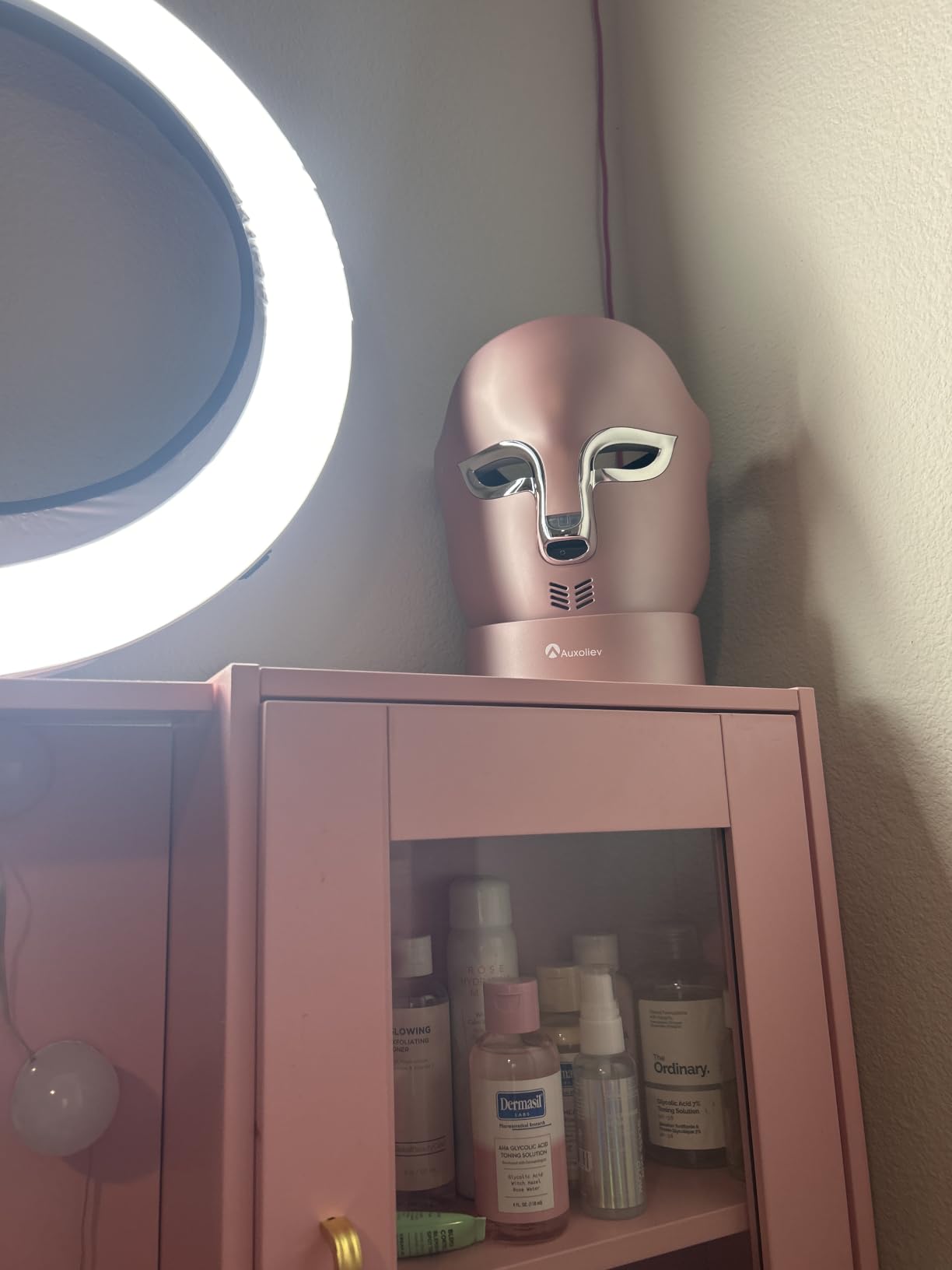 FSA Red Light Therapy Mask for Face : Acne Removal,Wrinkles Redness,Wirless Remote,Salon Grade HSA Infrared Face Mask, Anti Aging Skincare for Home,2000mAh Rechargeable Led Light Therapy Facial Mask customer photo 1