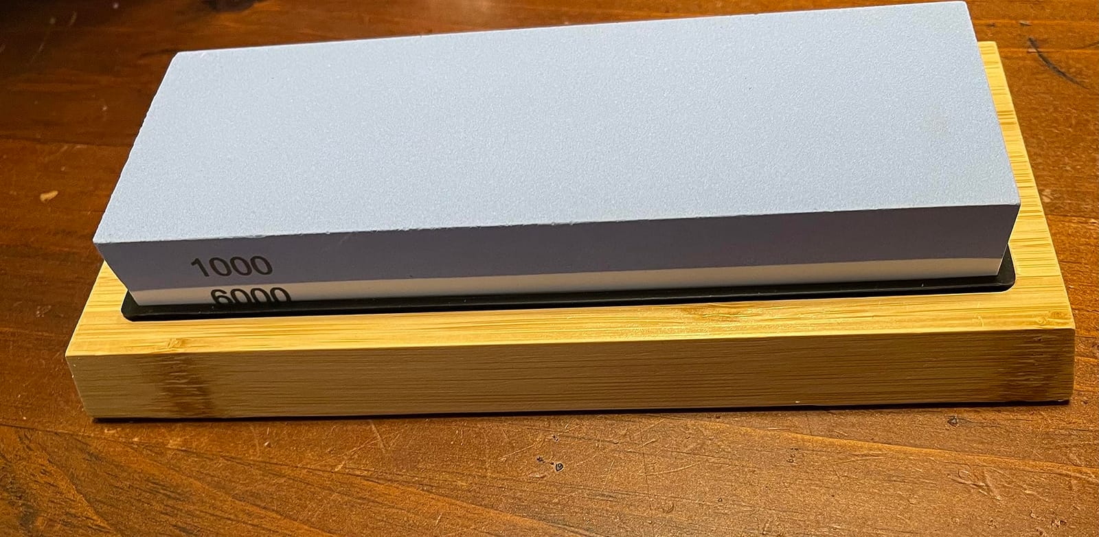 Whetstone Knife Sharpening Stone Kit - Double Sided Whetstone Knife Sharpener 1000/6000 Grit, Professional Honing Sharpening Stone Set With Slip-Resistant Bamboo Base and Angle Guide customer photo 2