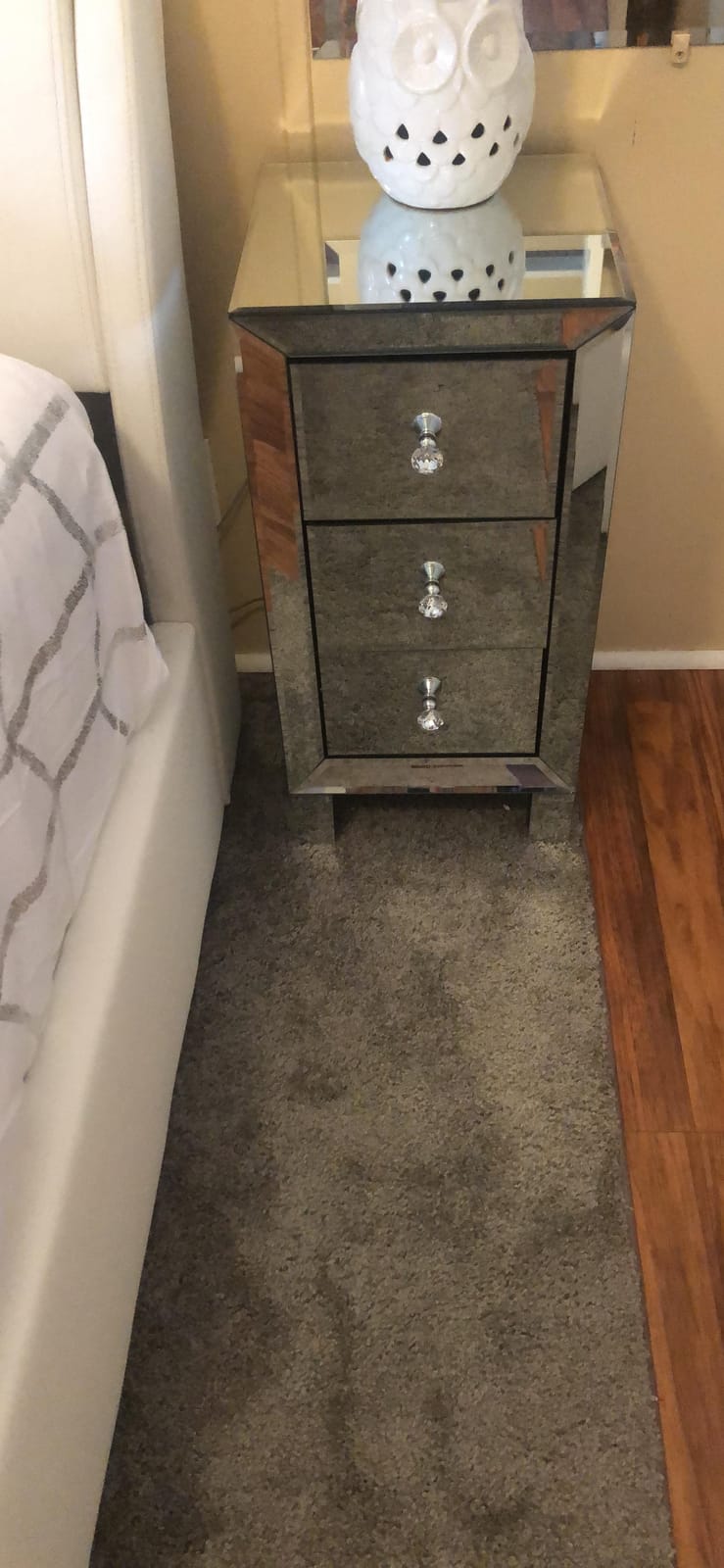 VINGLI Mirrored Nightstand with 3-Drawers Silver Side End Table Set of 2 Mirrored Furniture for Small Space, Bedroom, Living Room customer photo 2