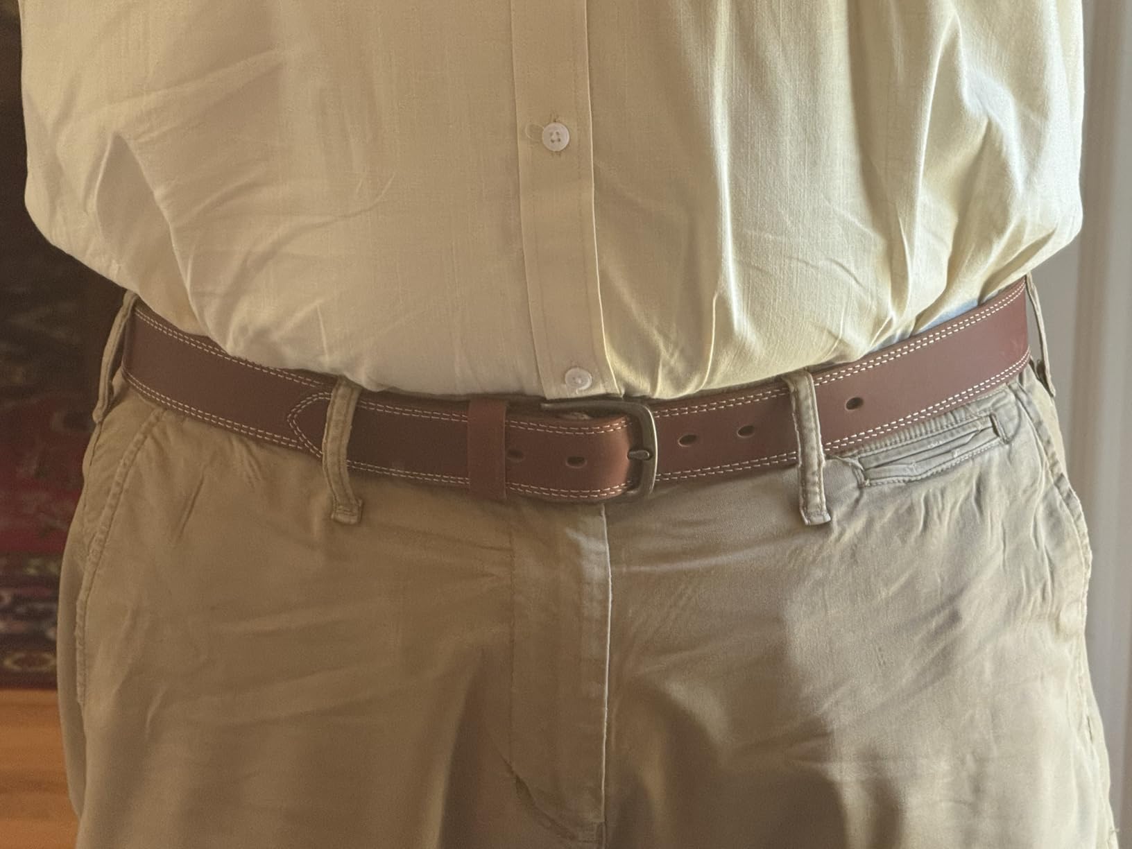 VATAN Men's Full Grain Leather Casual Every Day Jean Belt Handmade (35mm) customer photo 2