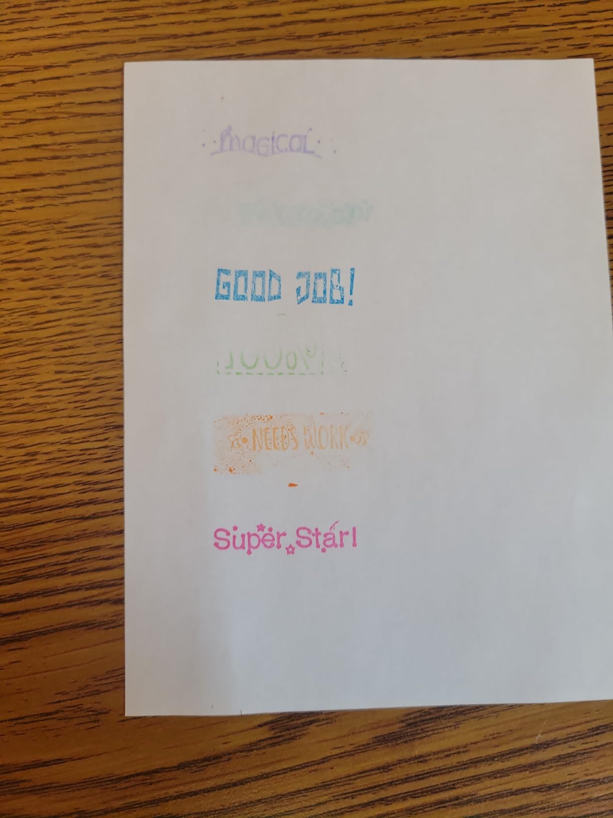 Teacher Stamps - Self Inking Motivational Encouraging, for School, Set of 8 customer photo 1