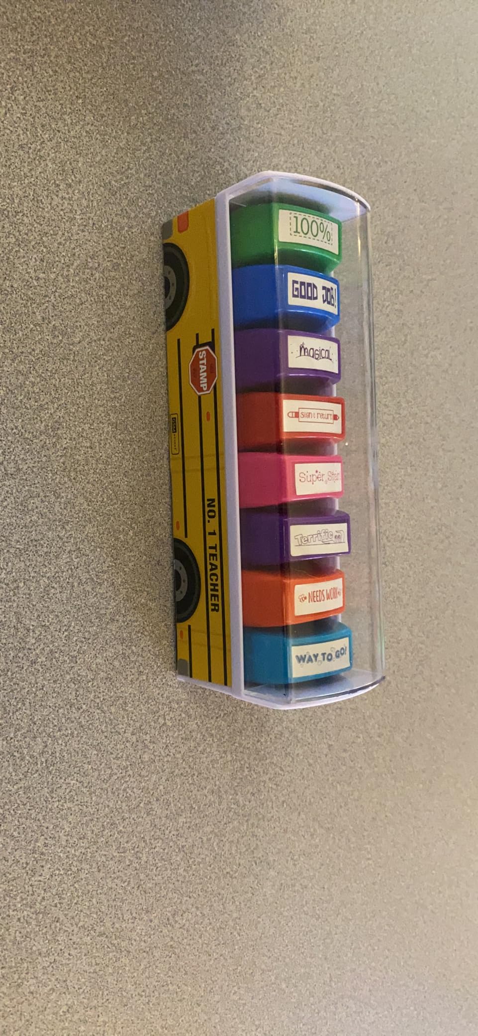 Teacher Stamps - Self Inking Motivational Encouraging, for School, Set of 8 customer photo 2