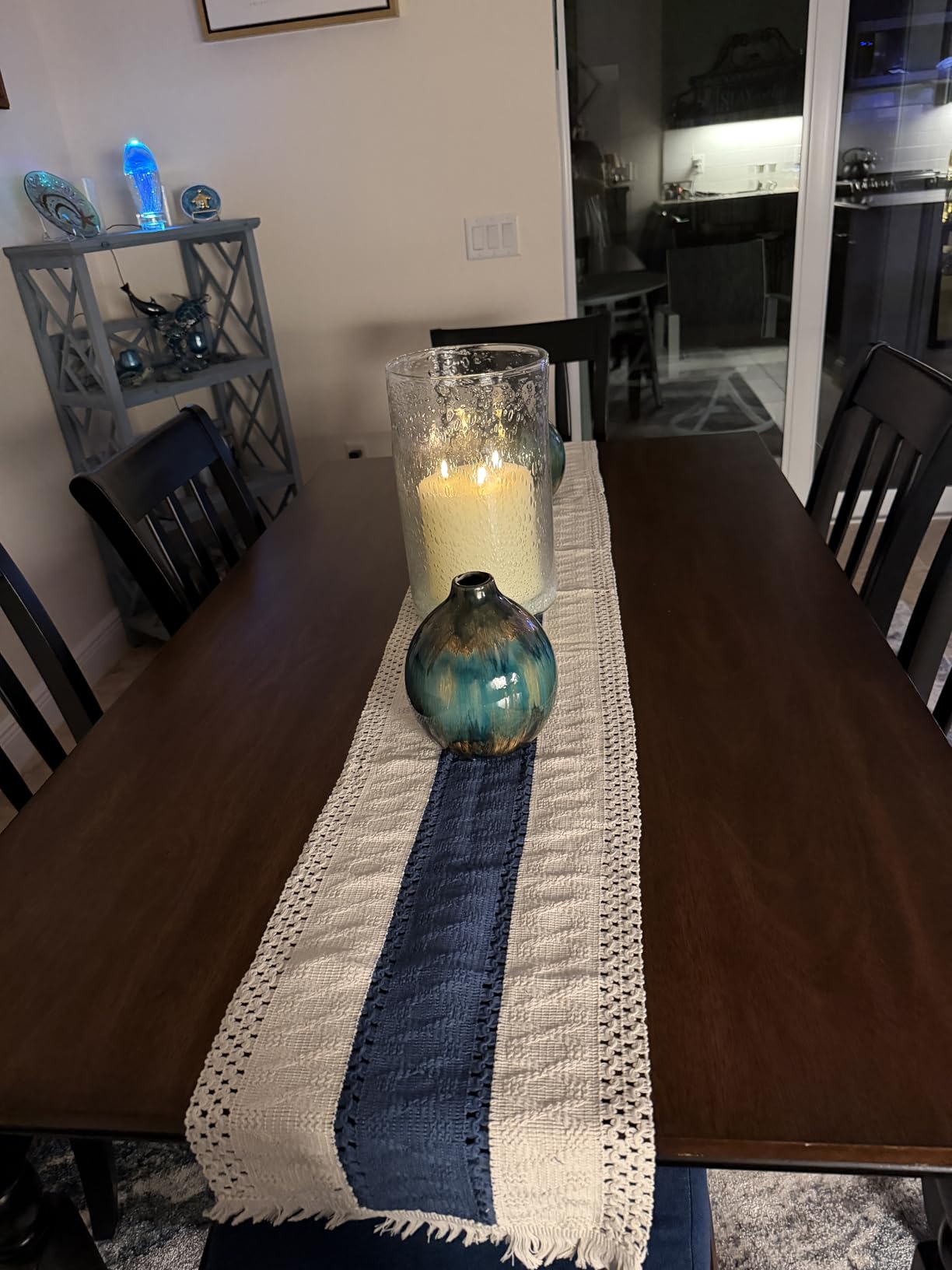 Macrame Table Runner Cream Beige Boho Table Runners with Tassels 12x71in customer photo 2
