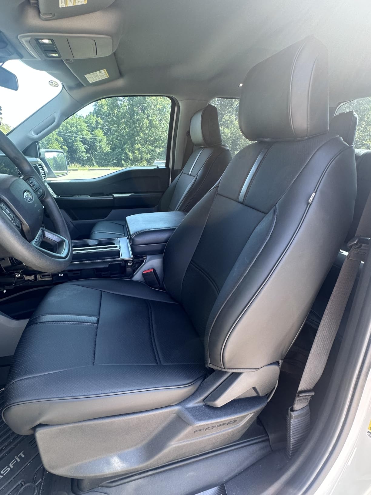 for Ford F150 Seat Covers 2015-2023 2024 2025 2026,Full Set Leather Waterproof Black Trucks Pickup Seat Covers Custom Fit for Ford F150 Accessories,Car Seat Cover for SuperCrew/CrewCab(XL,XLT) customer photo 2