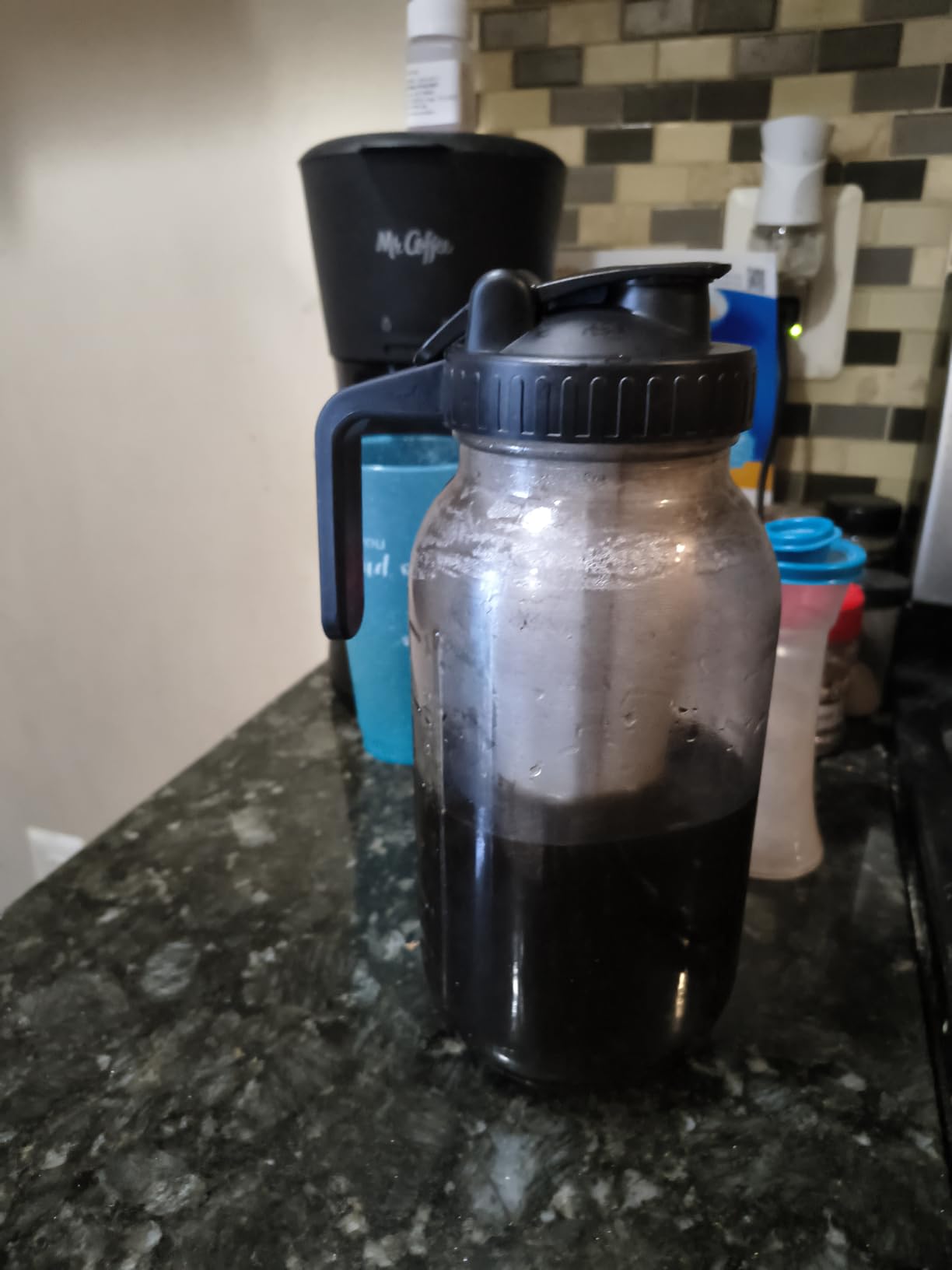 Cold Brew Mason Coffee Maker - 64oz Iced Coffee Pitcher with Stainless Steel Mixing Spoon & Super Dense Filter 3 Steps Finish Cold Brew Coffee, Classic BPA Free Sturdy Mason jar Pitcher Easy to Clean customer photo 2