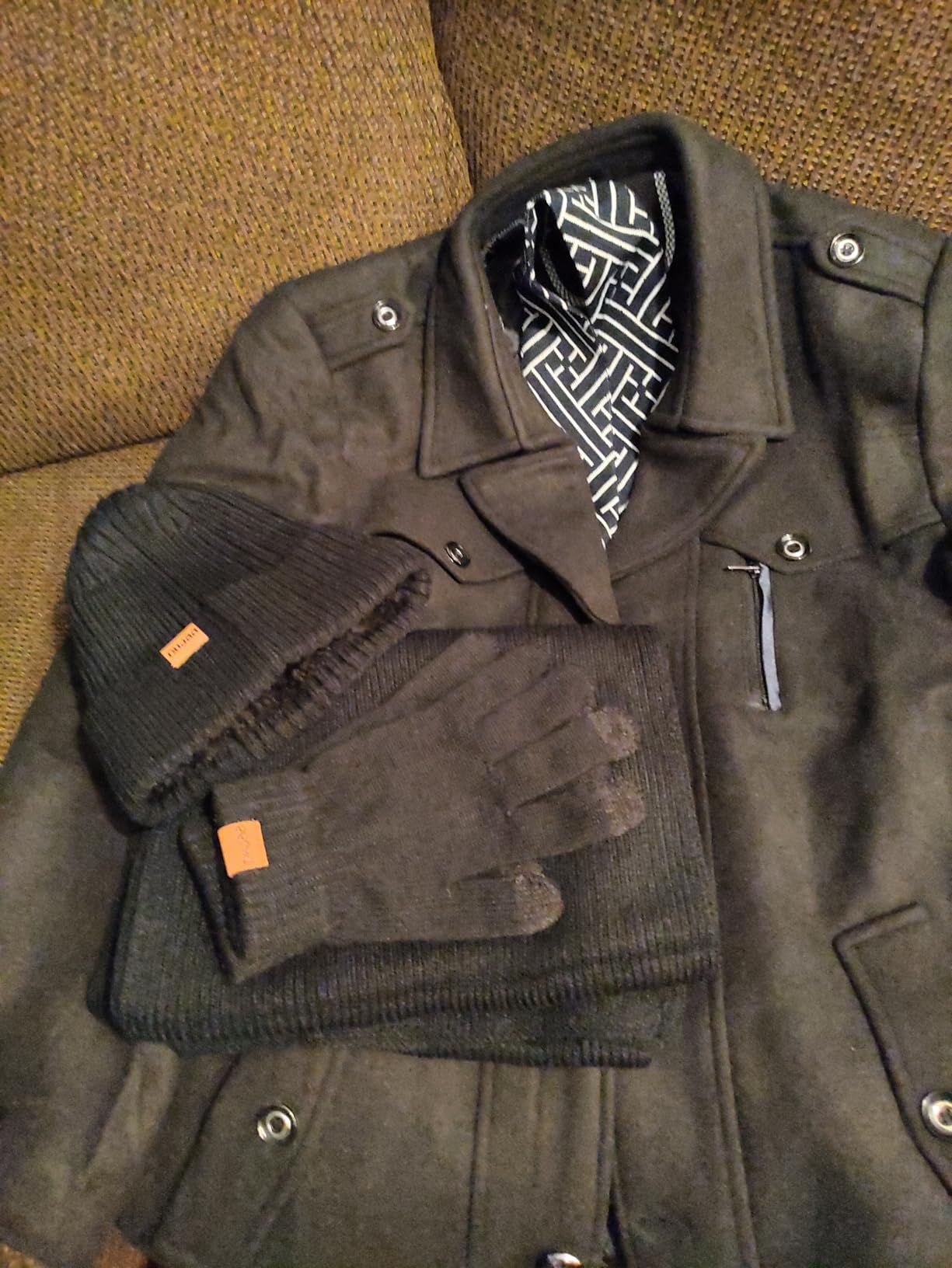 INVACHI Men's Wool Blend Winter Trench Coat, Single Breasted Pea Coat customer photo 1