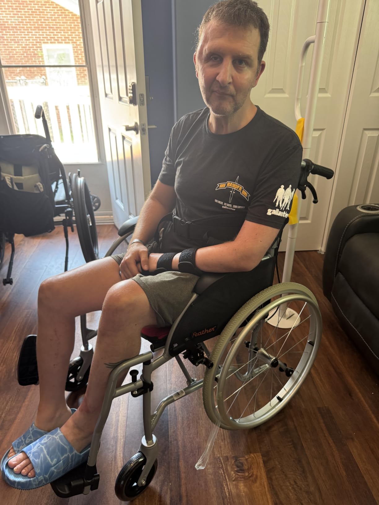 FeatherMobility - Gray Lightweight HD Wheelchair - 15 lbs Frame, 22