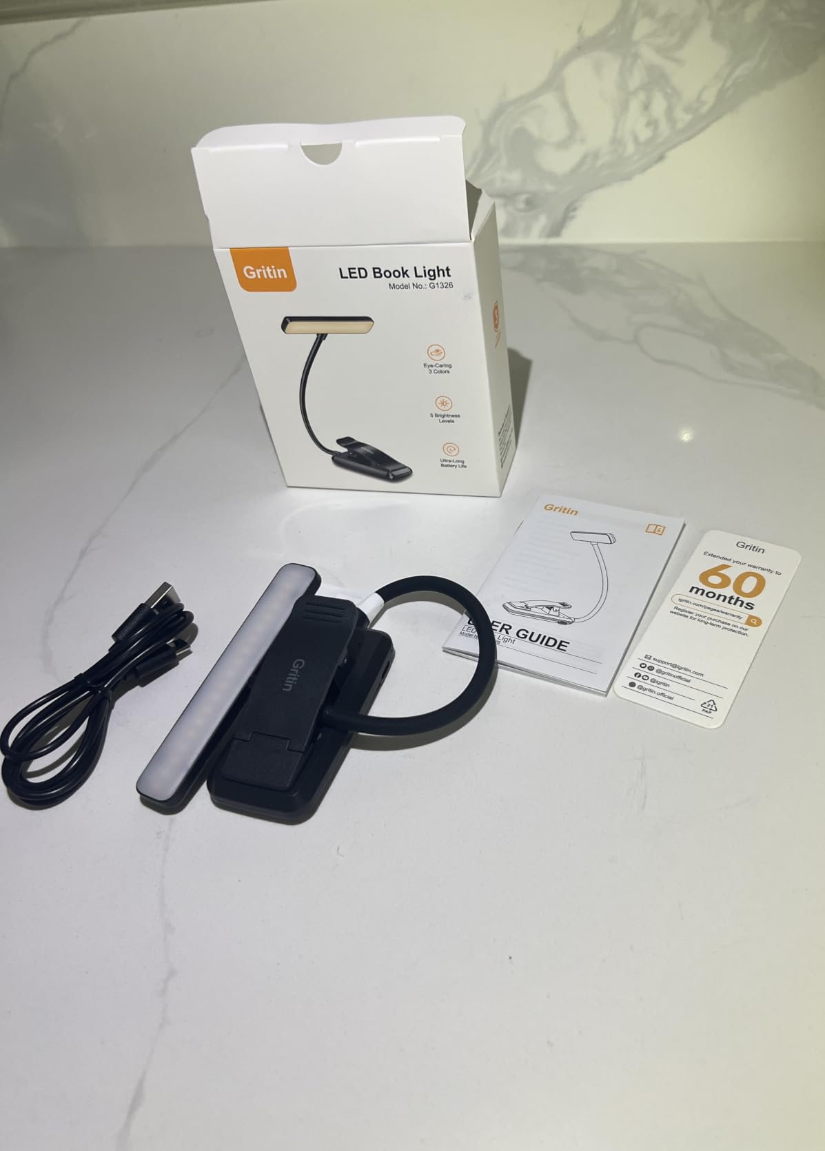 Gritin 19 LED Rechargeable Book Light for Reading in Bed customer photo 2