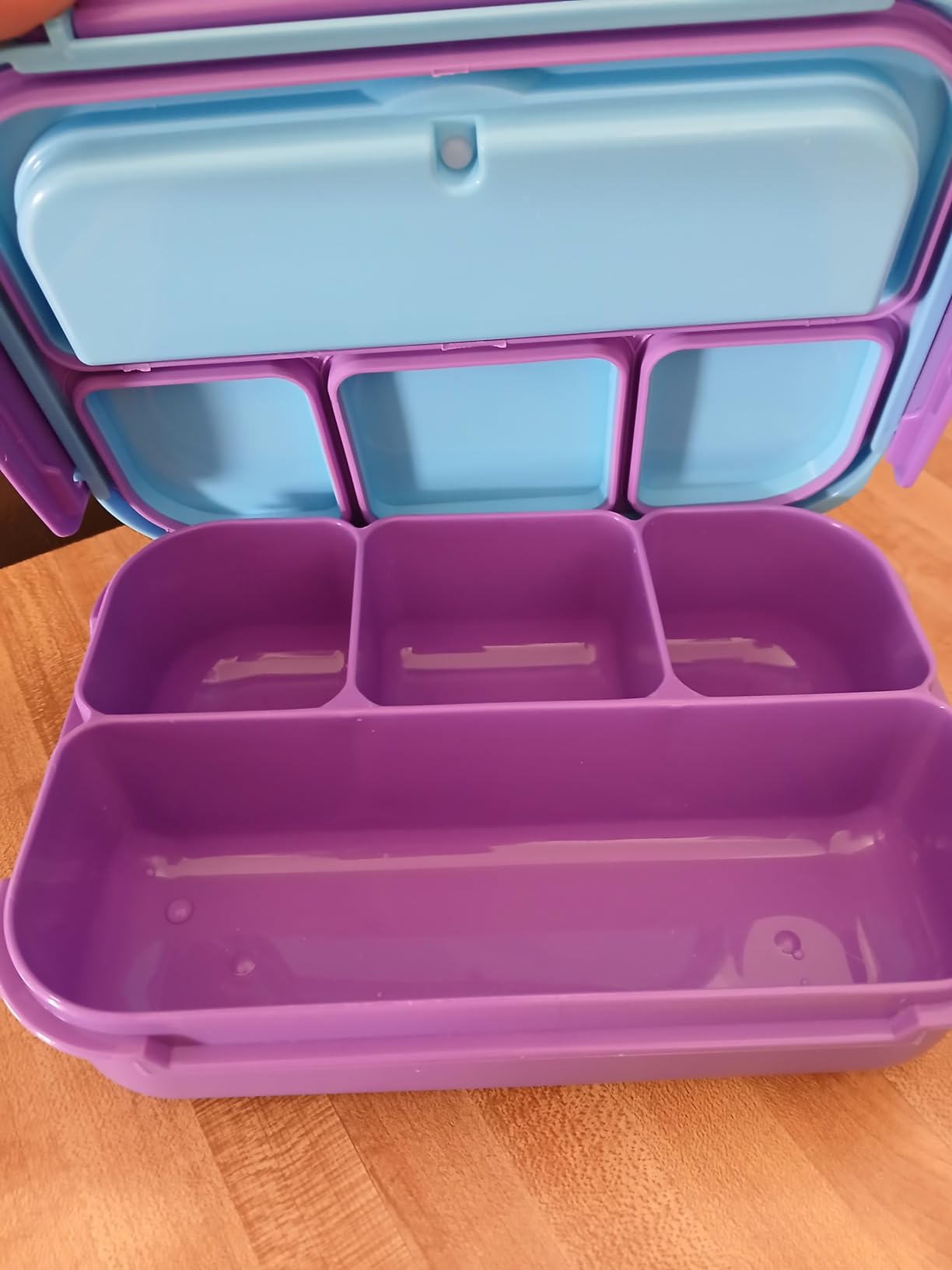 QQKO Bento Box Adult Lunch Box, Lunch Containers for Adults Men Women, Kids Lunch Boxes for School with 4 Compartments, Sauce Container, Utensils and Muffin Cups, Navy customer photo 1