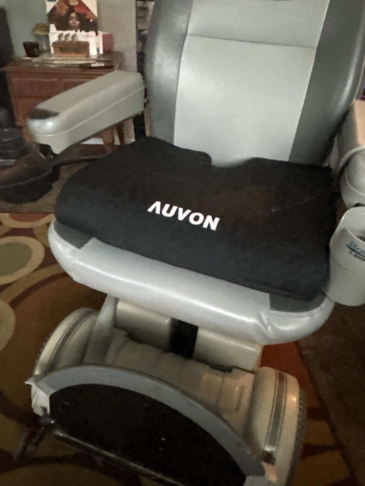 AUVON Gel Wheelchair Seat Cushion with Waterproof Cover for Pressure Sore & Ulcer, Ergonomic Chair Cushion with U-Cutout for Tailbone Pain, Back Pain Relief, Memory Foam Wheelchair Cushion, Anti-Slip | Ergonomic Chair Cushion with U-Cutout for Tailbone, Back Pain Relief, Memory Foam Cushion for Office, Anti-Slip, Buckle Strap customer photo 1