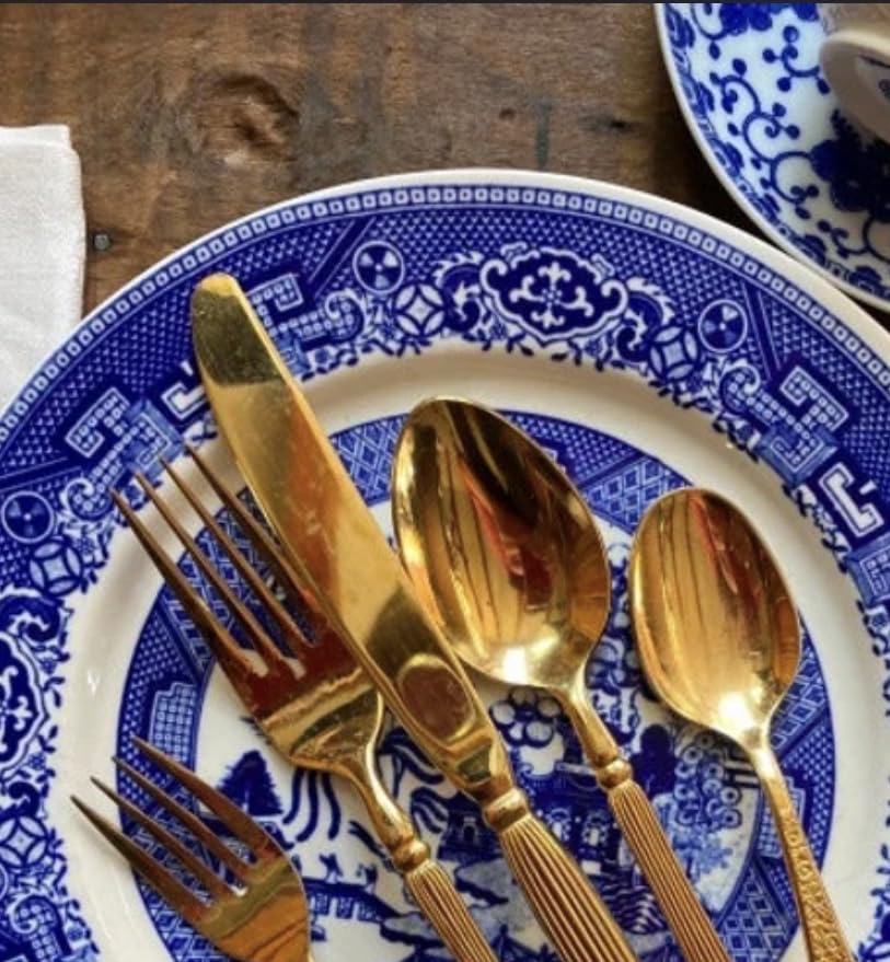 30 Pcs Gold Silverware Set Service for 6, Premium Stainless Steel Flatware Set, Cutlery Utensil Set, Durable Home Kitchen Eating Tableware Set, Include Fork Knife Spoon Set, Dishwasher Safe customer photo 2