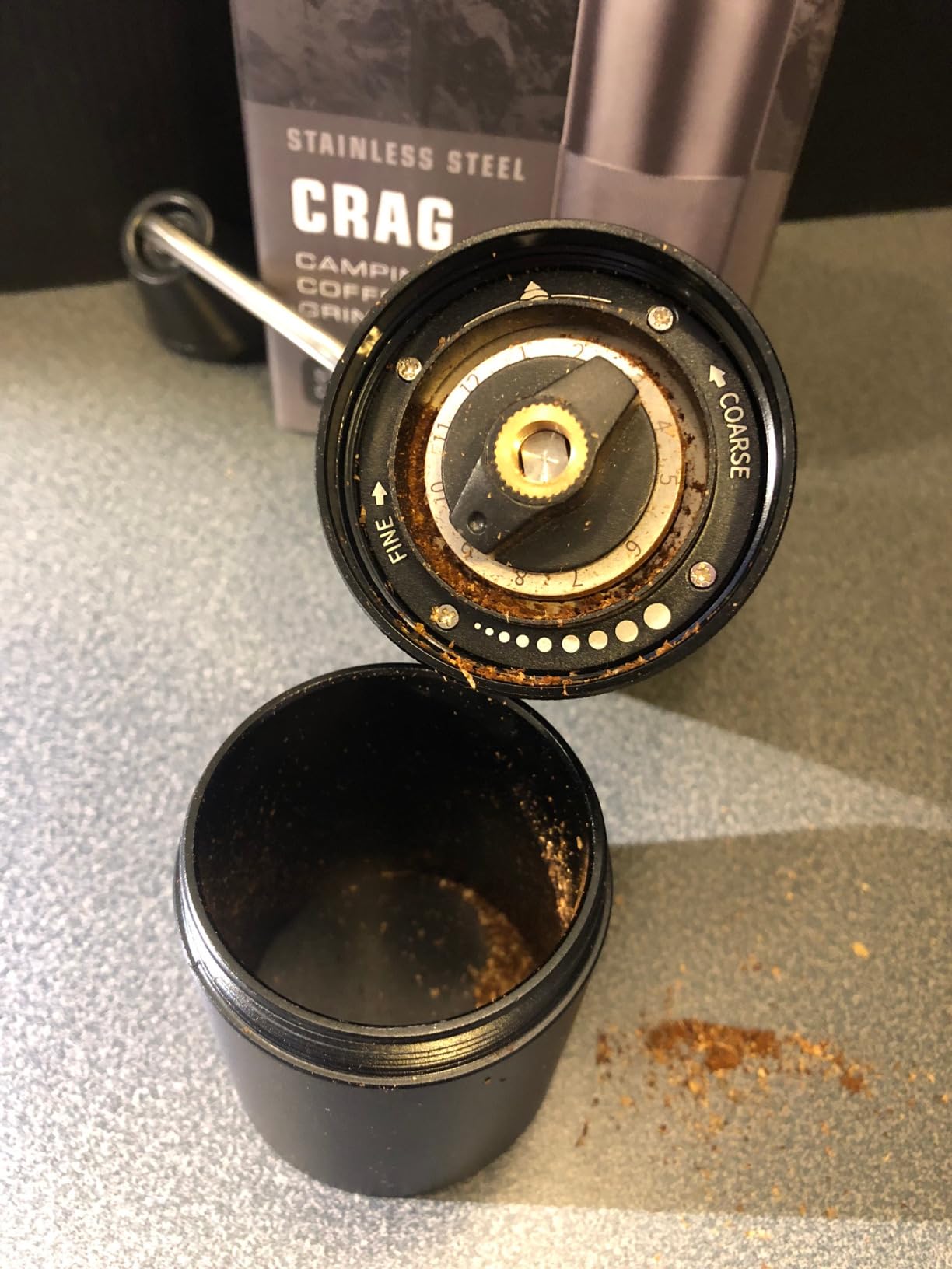 COLETTI Crag Manual Coffee Grinder — Hand Coffee Grinder — CNC Burr Precision Hand Grind, Heavy Duty for Travel, Camping, Hiking & Adventure – Includes Brush [Black Coat] customer photo 2