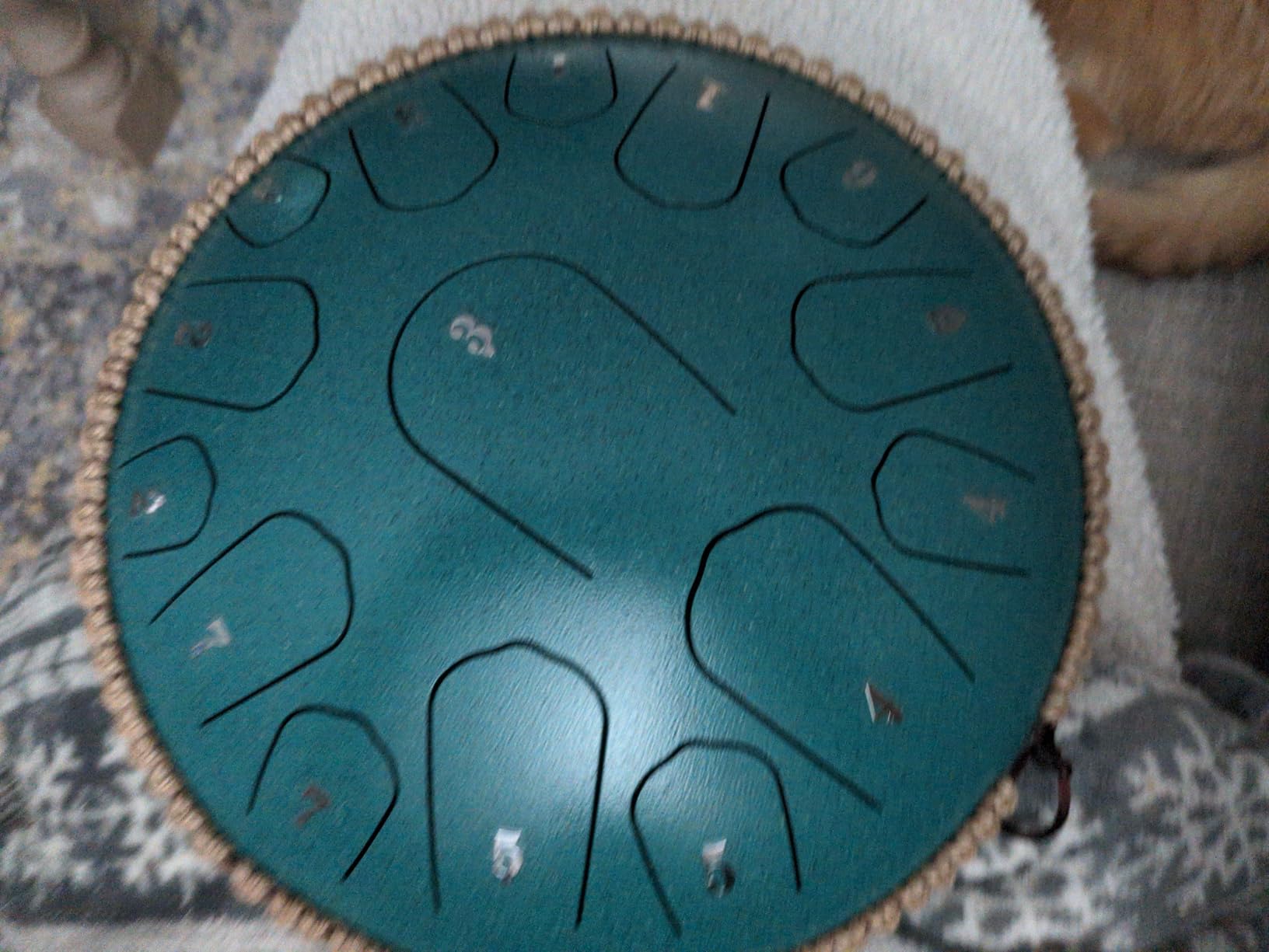 HOPWELL Steel Tongue Drum - 13 Inches 15 Notes Tongue Drum - Hand Pan Drum with Music Book, Handpan Drums Mallets and Carry Bag, D Major (Navy Blue) customer photo 1