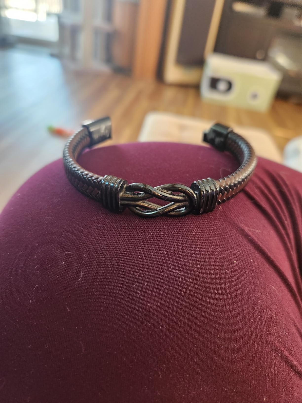 Knot Bracelet Gifts for Men, Leather Stainless Steel Knot Mens Bracelet customer photo 1