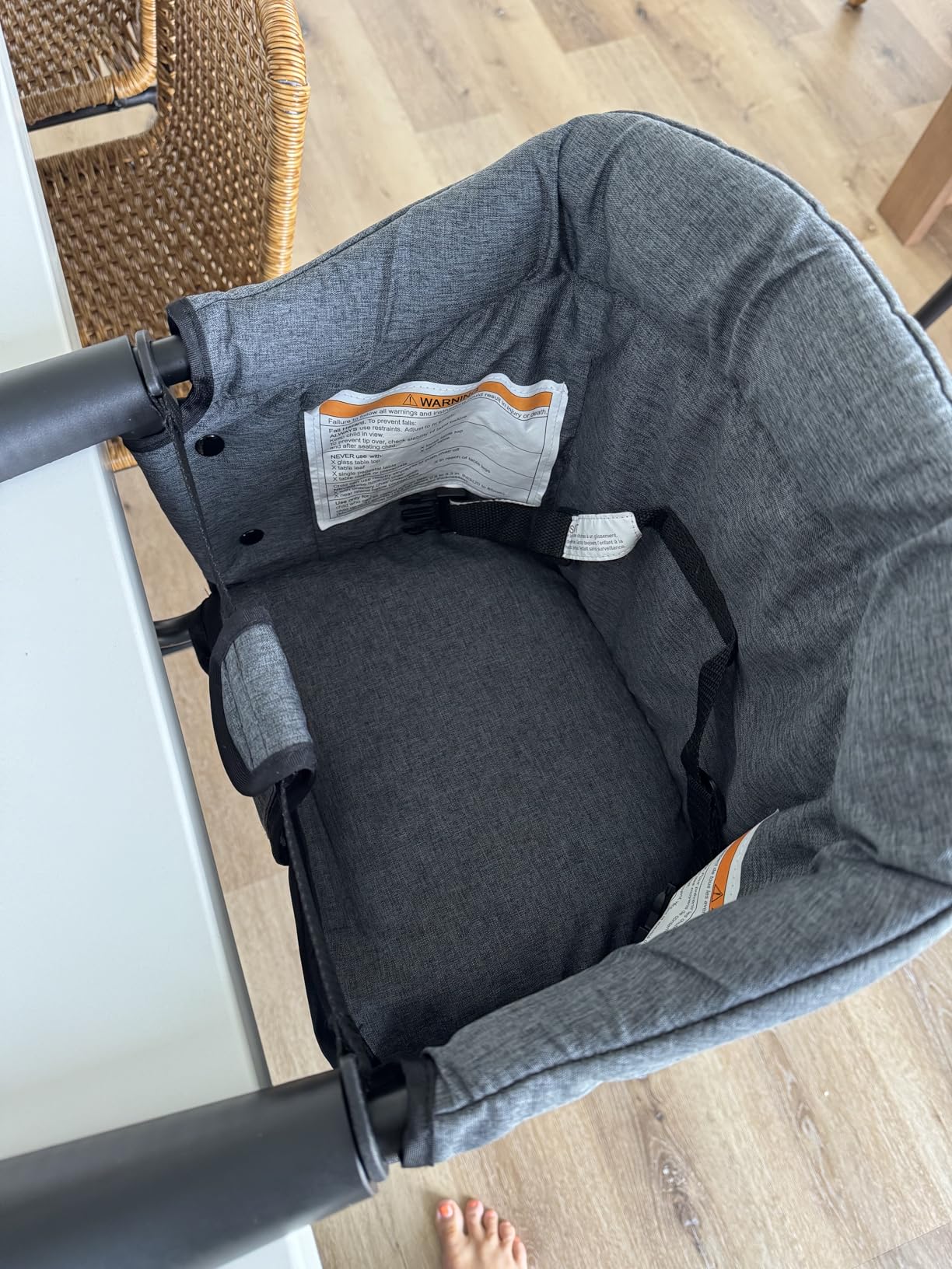 Hook-On High Chairs - Portable & Foldable for Babies 6-36 Months, Family & Travel Use with Carry Bag (Grey) customer photo 1