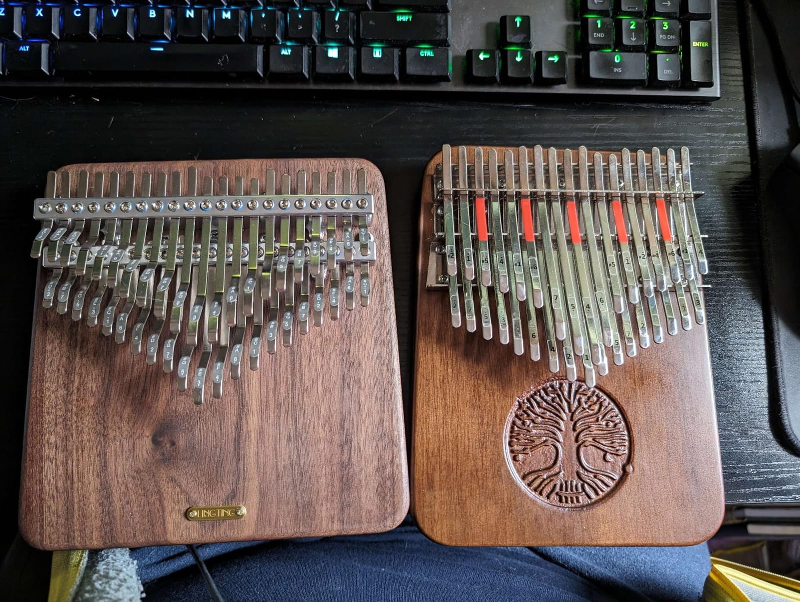LingTing Kalimba 42 keys Solid Walnut Wood Thumb Piano Chromatic Mbira Finger Piano Gift for Adult Beginners Professional（LT-K42W,Moon Whisperer) customer photo 1