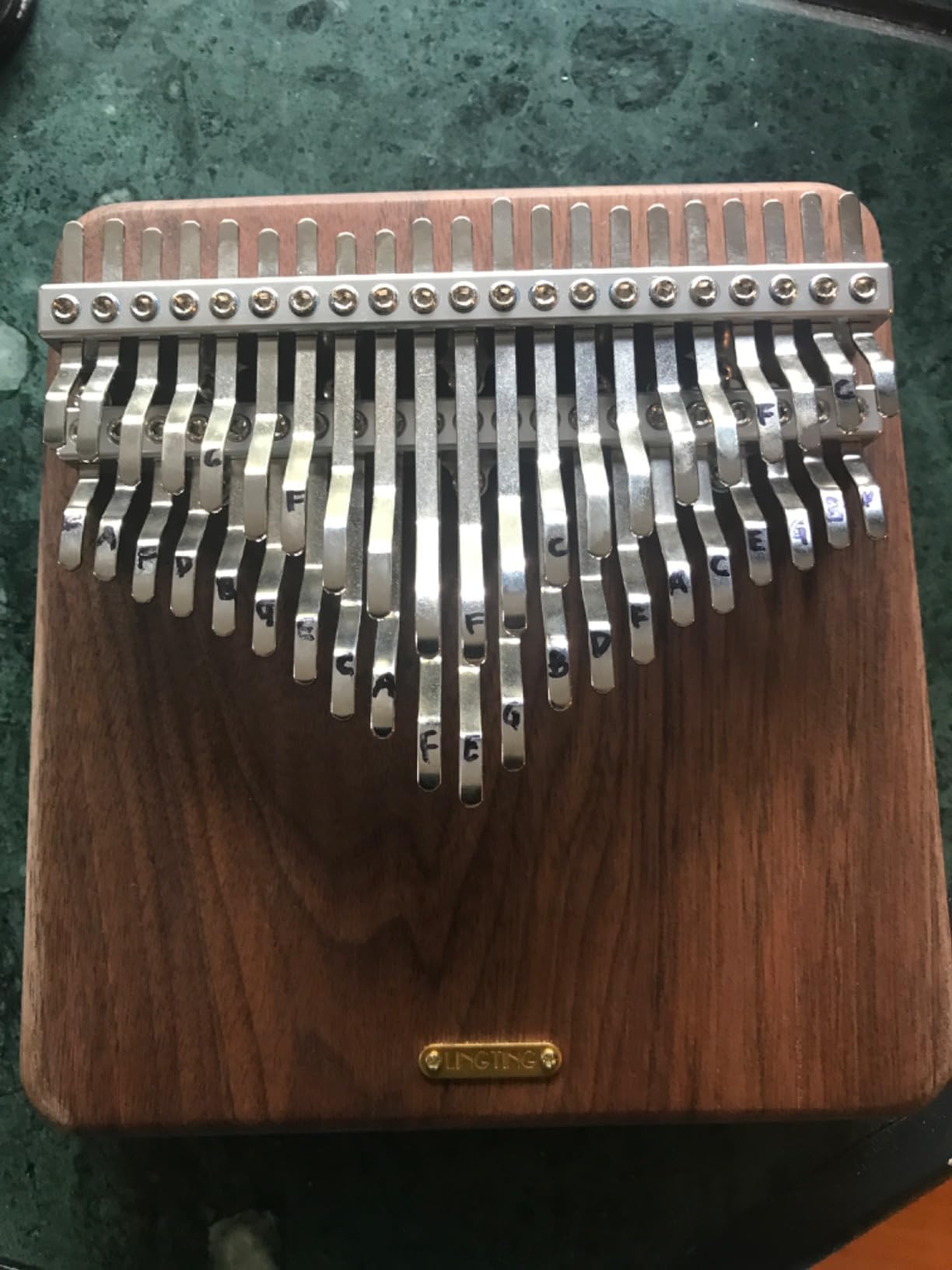 LingTing Kalimba 42 keys Solid Walnut Wood Thumb Piano Chromatic Mbira Finger Piano Gift for Adult Beginners Professional（LT-K42W,Moon Whisperer) customer photo 2