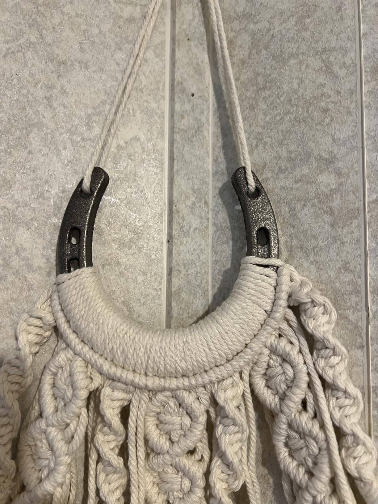 Dielianyi Equestrian Macrame Wall Hanging Equestrian wall art Handmade macrame decor Equestrian-inspired wall hanging horse lover decor (White) customer photo 2