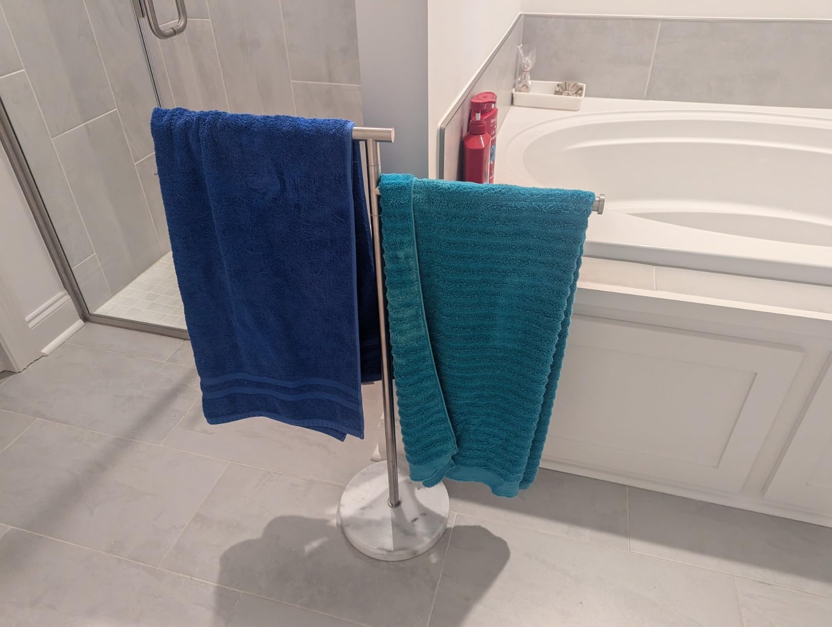 KES Free Standing Towel Rack with Marble Base and 3 Swivel Arms, 40 Inch customer photo 2