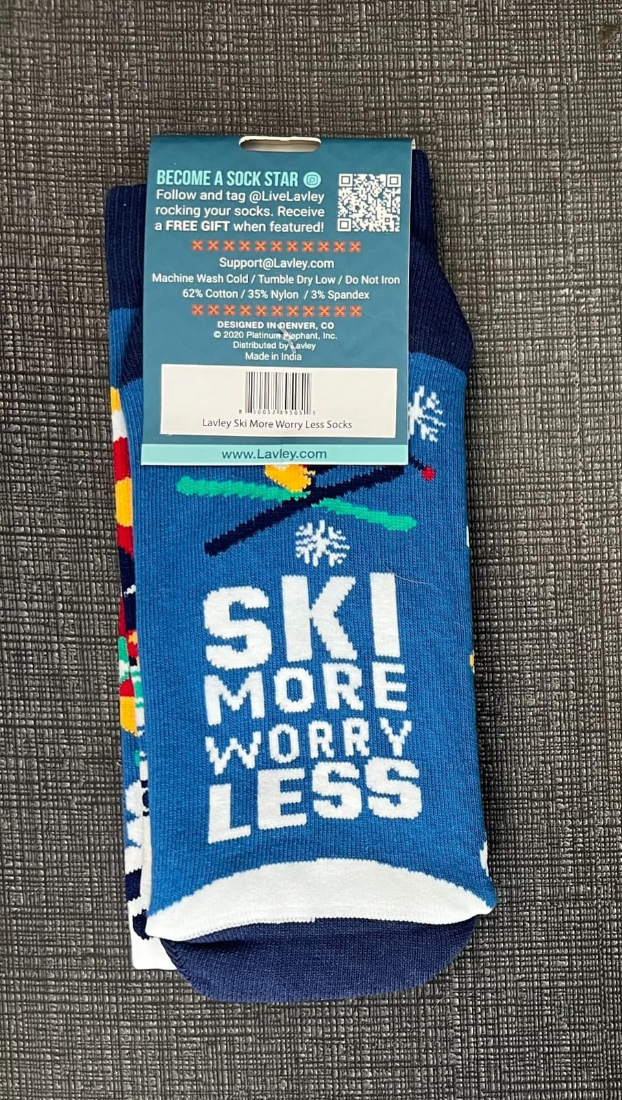 Lavley Ski Socks Funny Gift for Skiers & Snowboarders Winter Sports Fans customer photo 2
