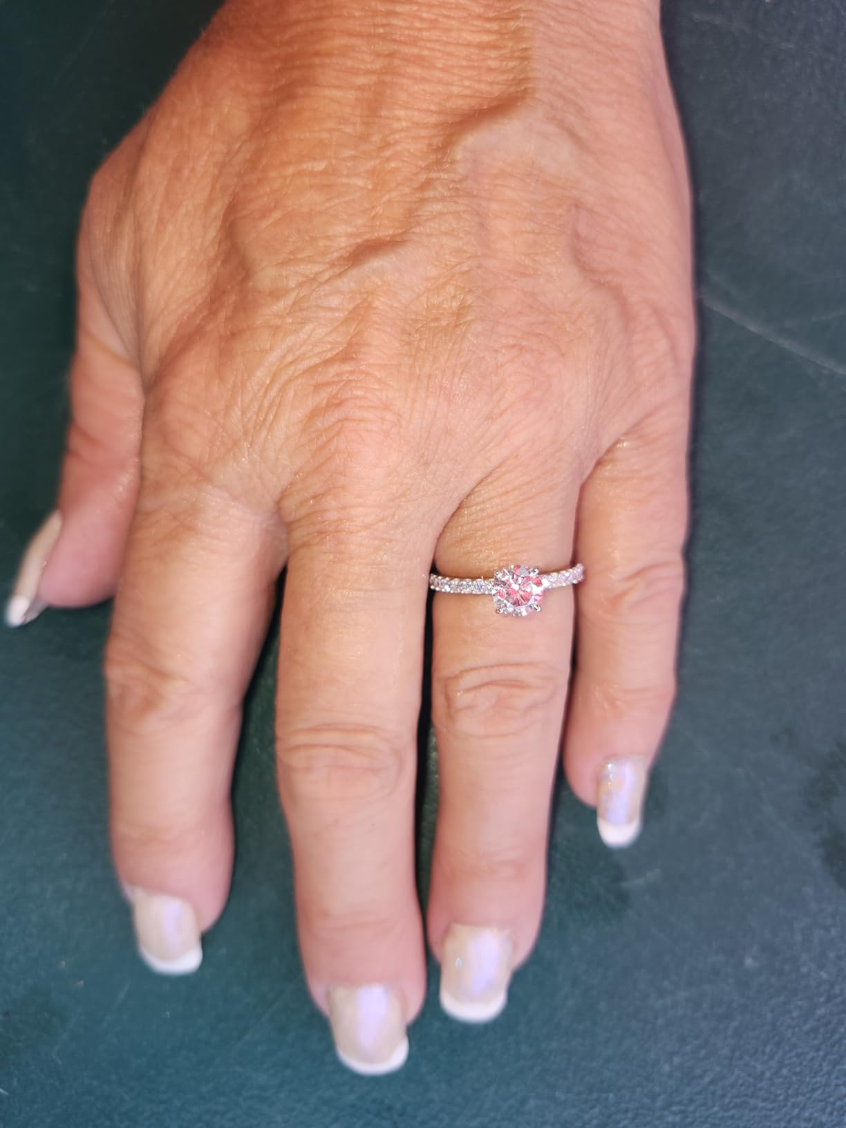 1-6 Carat LAB GROWN Round Cut Prong Set Solitaire Diamond Engagement Ring customer photo 1