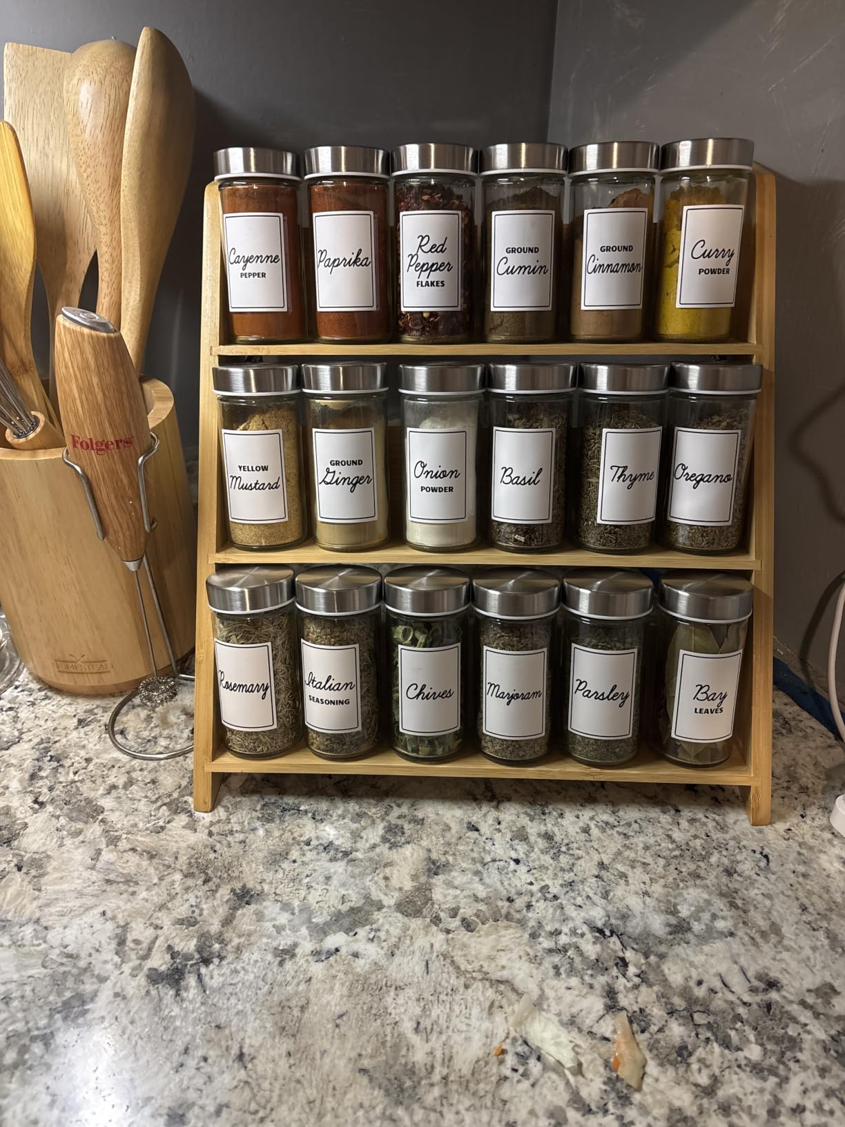 Orii 18 Jar Bamboo Compact Spice Rack with Spices Included & 5-Year Free Spice Refill Program for Countertop or Kitchen Drawer with Glass Jars customer photo 2