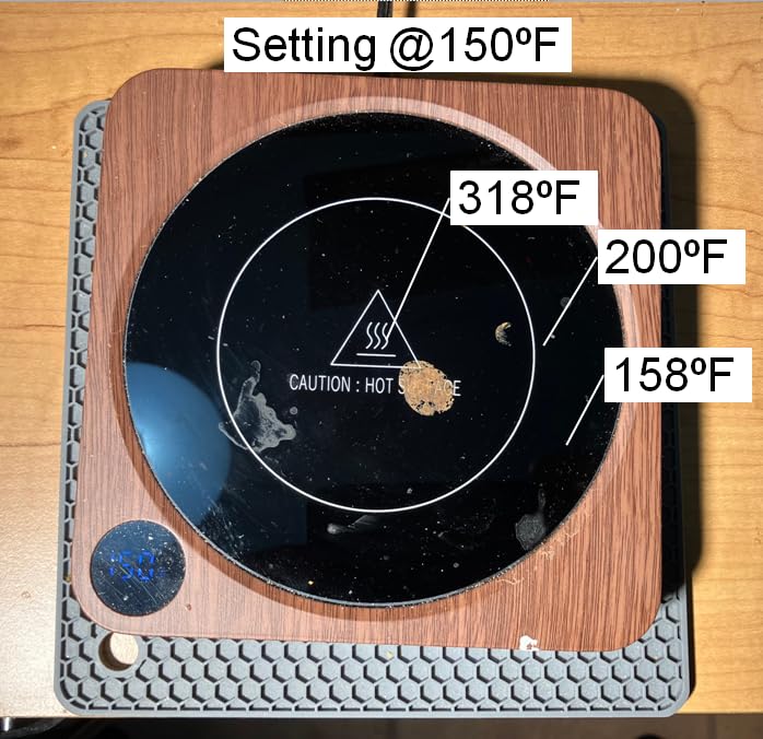 House Gem Coffee Mug Warmer for Desk, Candle Warmer Plate, 12H Timer, Wood customer photo 2