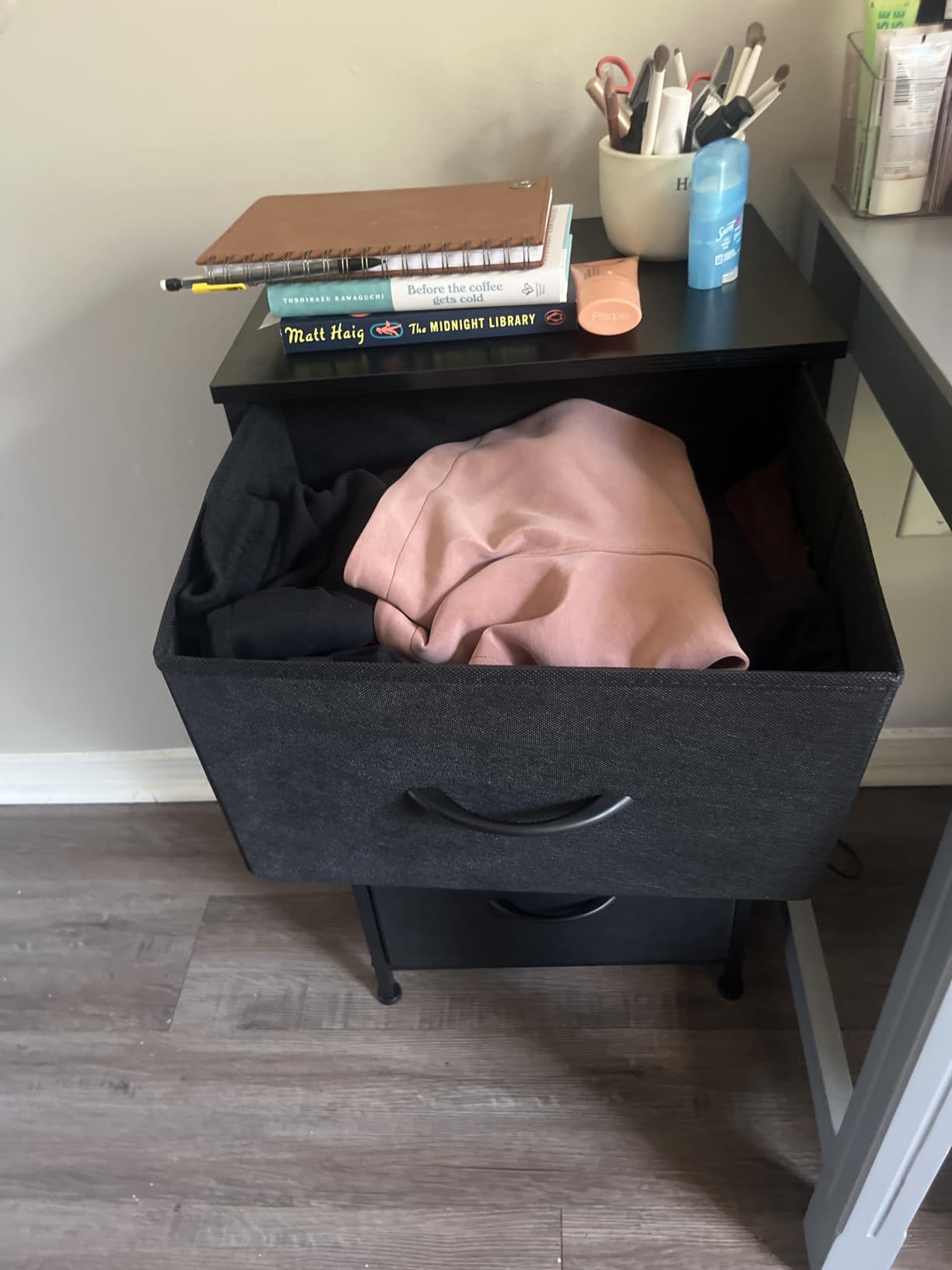 AODK Small Dresser for Bedroom Nightstand with 3 Storage Drawers, Black customer photo 1