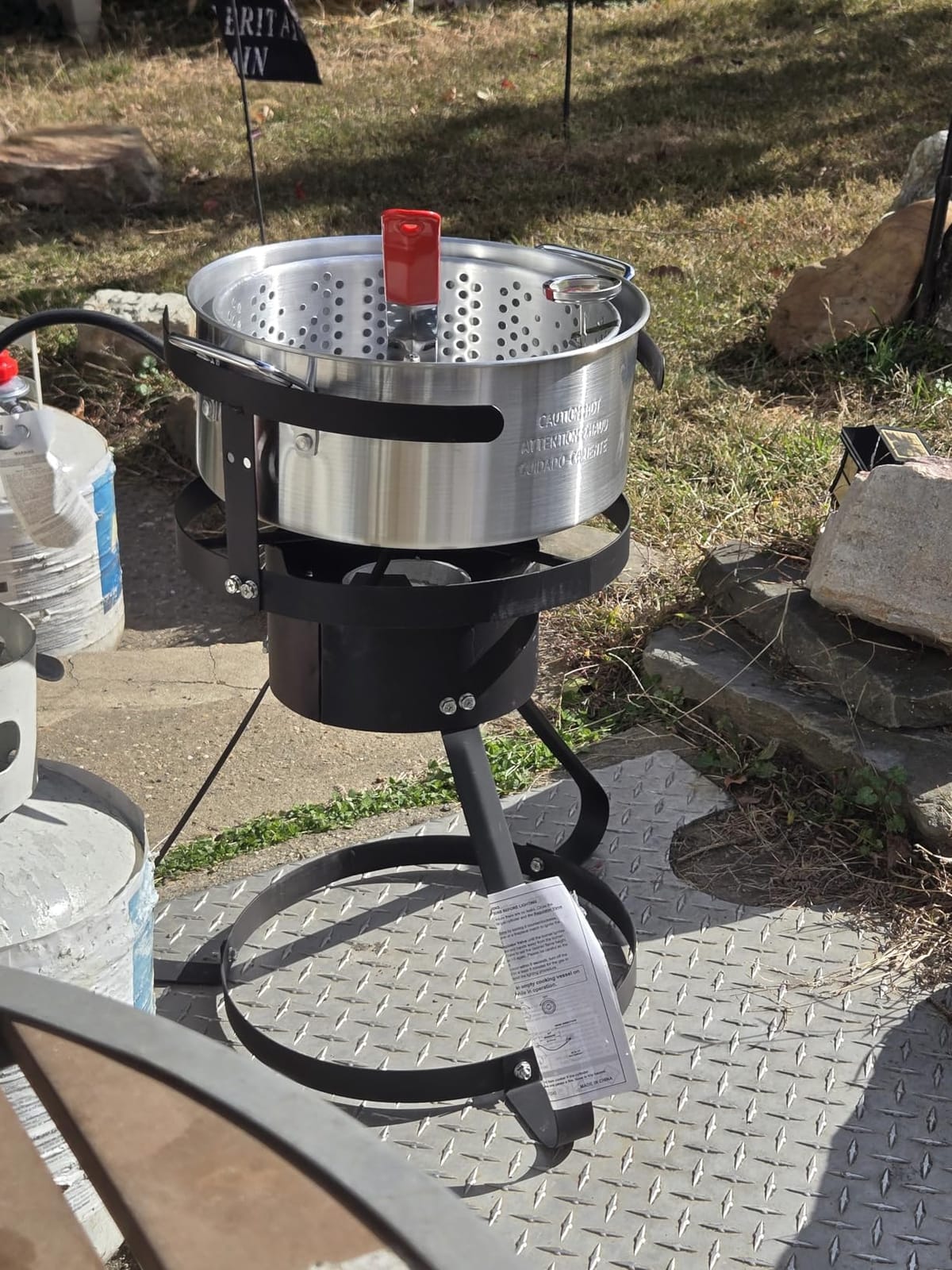 VEVOR Turkey Deep Fryer, 30-qt Turkey & 10-qt Outdoor Aluminum Seafood Boiling Kit, Fish Steamer Cooker Set, 54,000 BTU Burner Propane Gas Boiler, Gifts for Thanksgiving Day customer photo 1