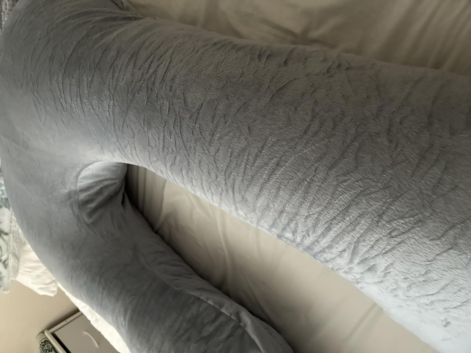 MOON PARK Pregnancy Pillows for Sleeping - 57 Inch U Shaped Full Body Maternity Pillow with Removable Cover - Support for Back, Legs, Belly, Hips - Pregnancy Pillow for Women - Grey customer photo 2