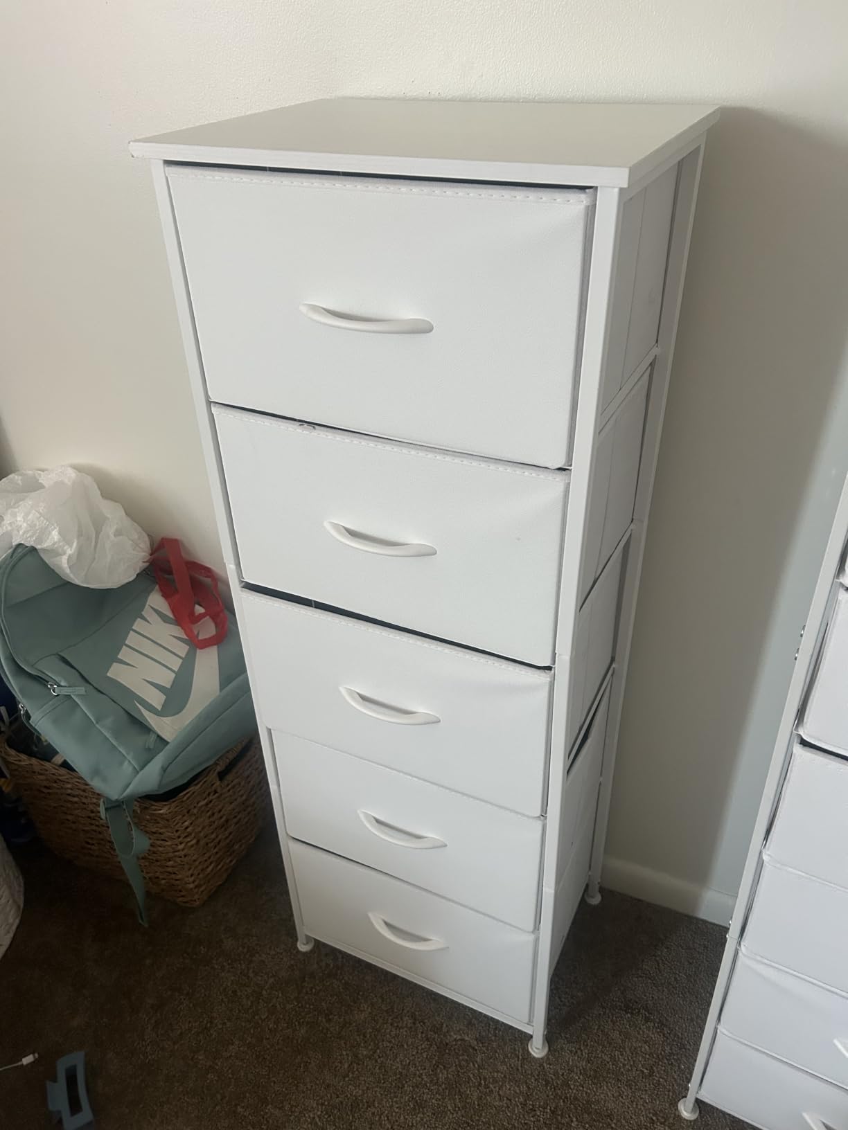 Somdot Small Dresser for Bedroom, 3 Drawer Storage Cabinet, White customer photo 2