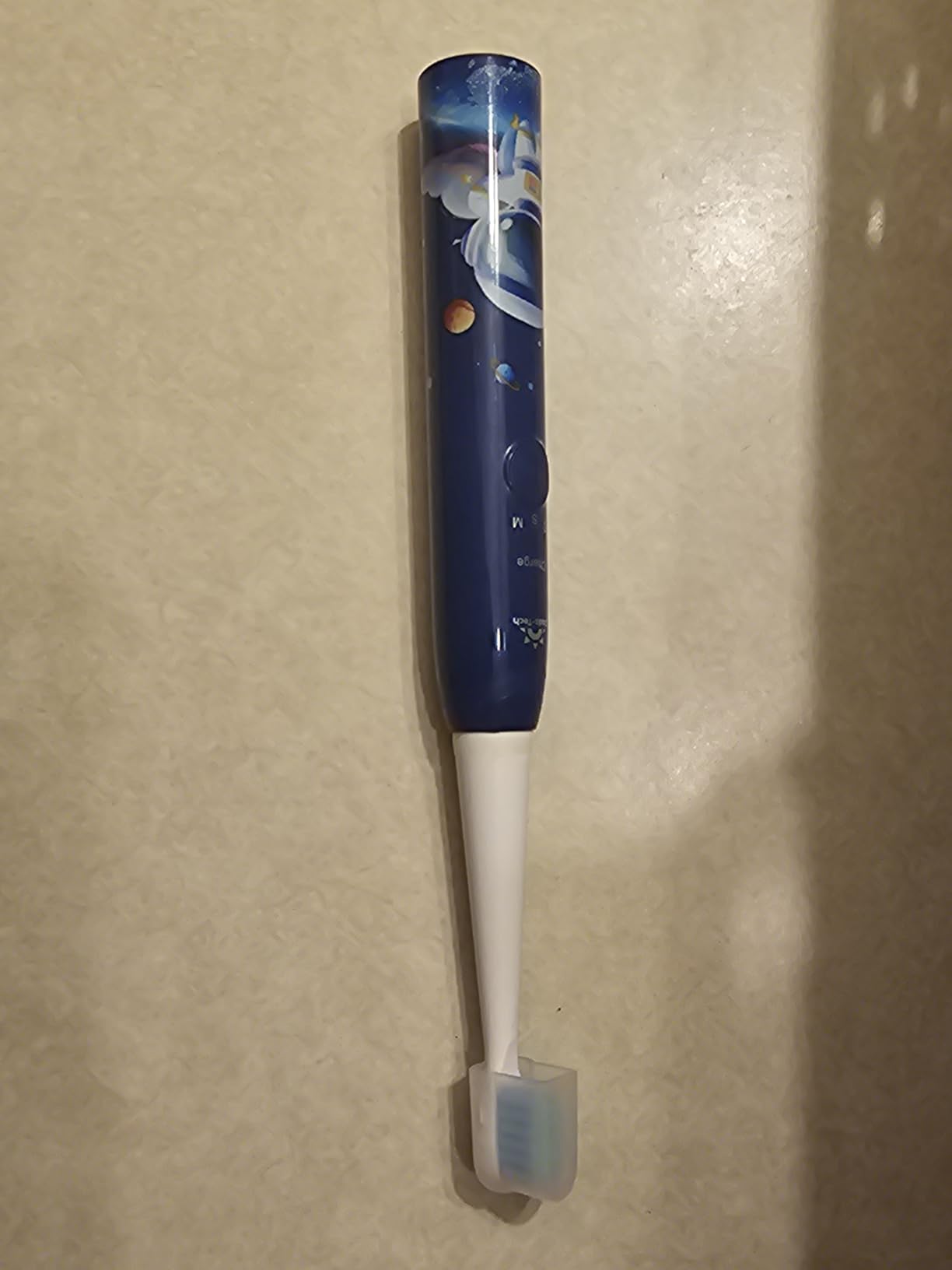 Kids Electric Toothbrush Rechargeable Age 3-5-6-12-18 Year Old, Sonic Toothbrush Kids with Timer 3 Modes 4 Vibrating Heads Habit Stickers Tooth Brush for Girls Boys and Childrens (Astronaut Black) customer photo 2