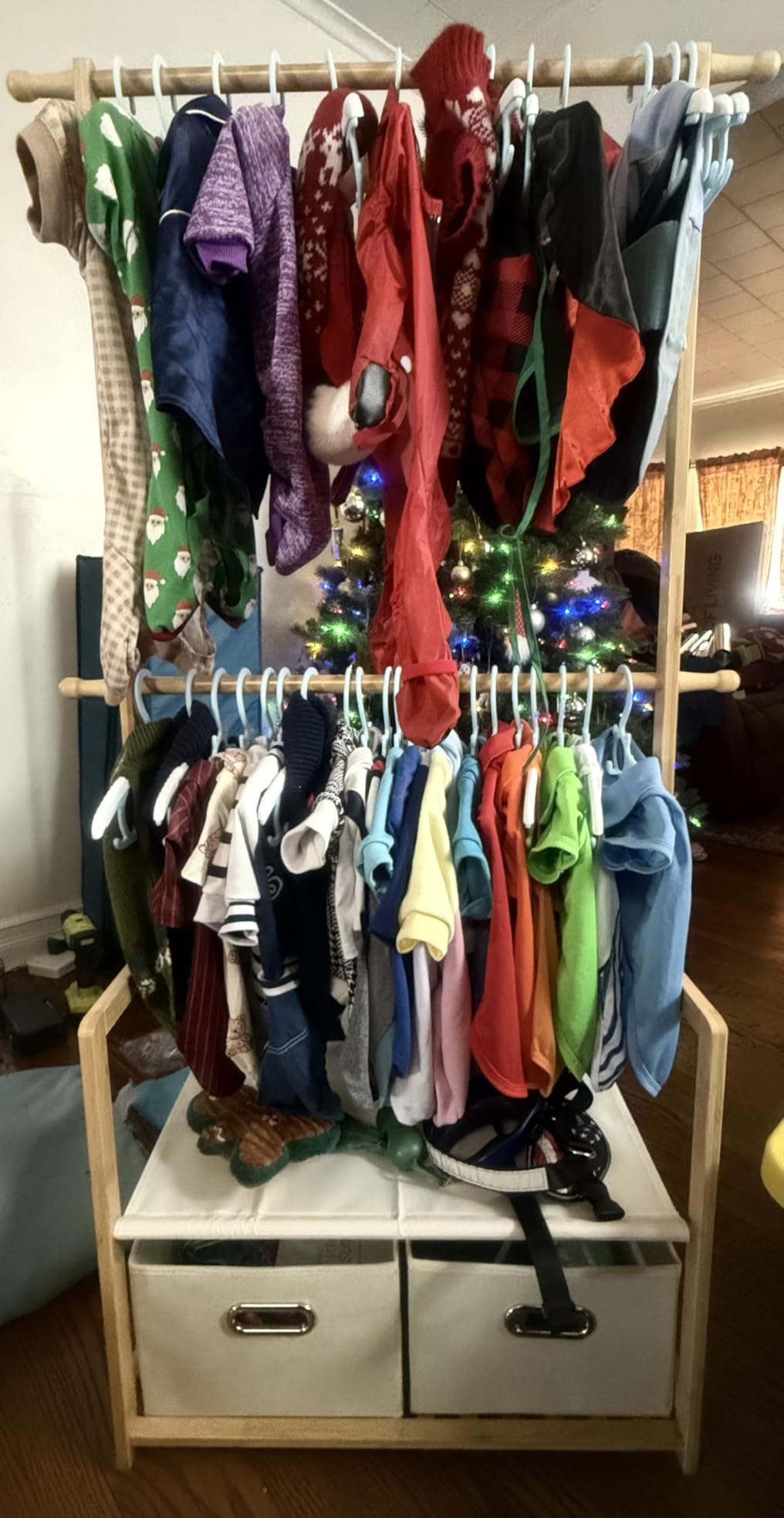 Bamboo Kids Clothing Rack: Holds Up To 121 Lbs of Dress-Up Clothes customer photo 1