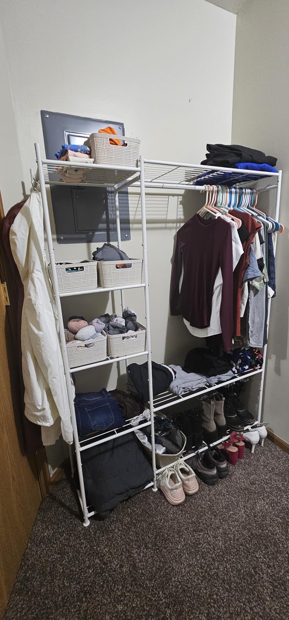 HOMIDEC Wardrobe Closet,Portable Clothes Rack with 4 Tiers Shelves customer photo 1