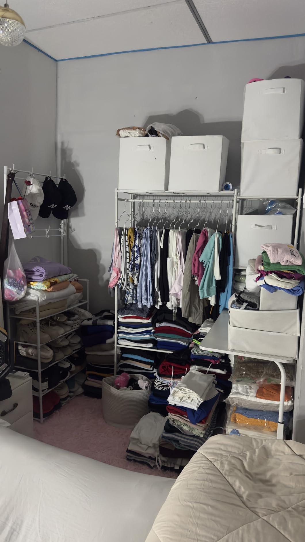 HOMIDEC Wardrobe Closet,Portable Clothes Rack with 4 Tiers Shelves customer photo 2