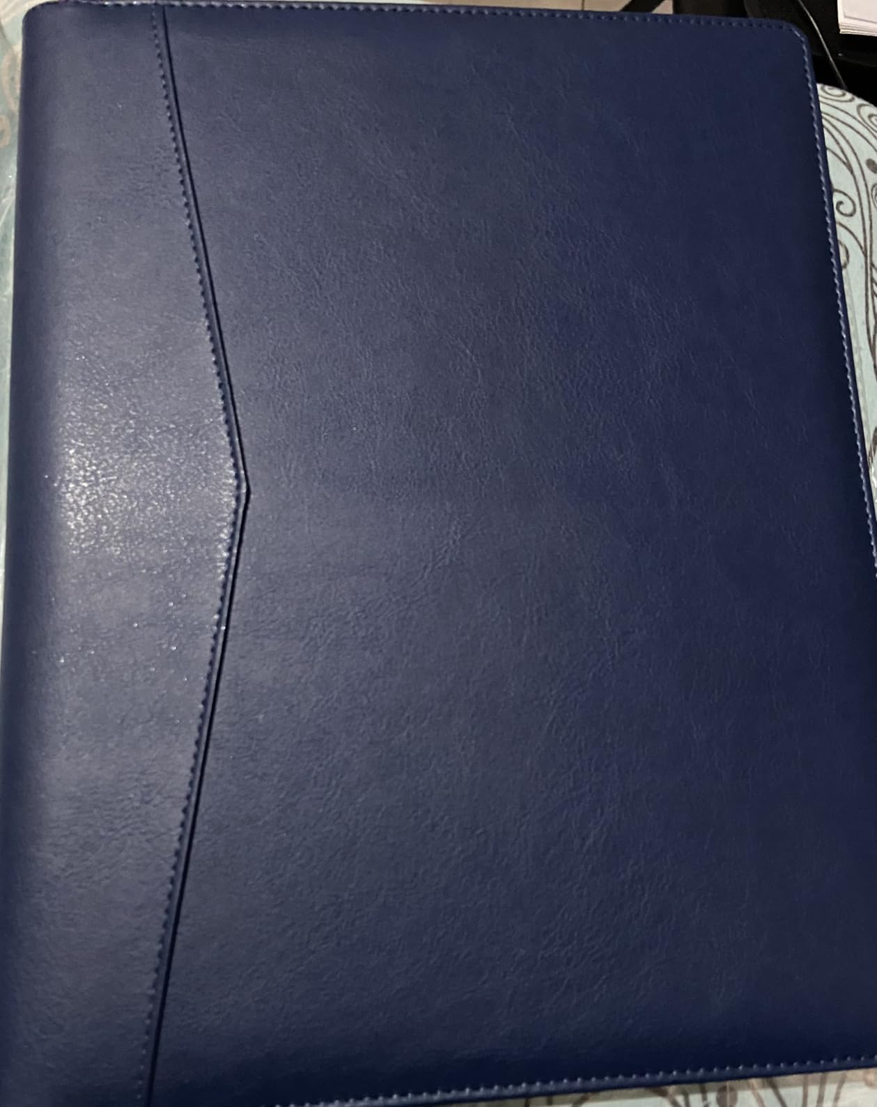 Pacific Mailer Padfolio Portfolio Leather Binder, Interview Legal Document Organizer, Business Card Holder Included Letter Sized Writing Pad [Brown, Piano Noir Faux Leather Matte Finish] customer photo 2