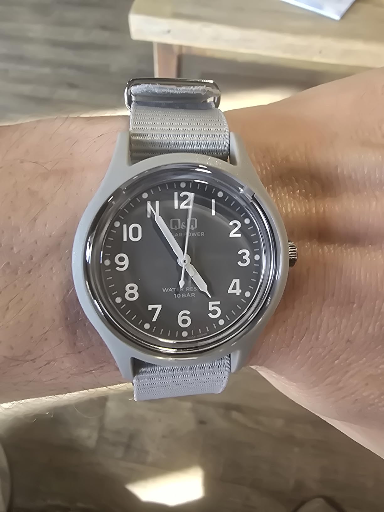Citizen Q&Q Analog Solar Wristwatch, Water Resistant to 10 ATM, Nylon Strap customer photo 2