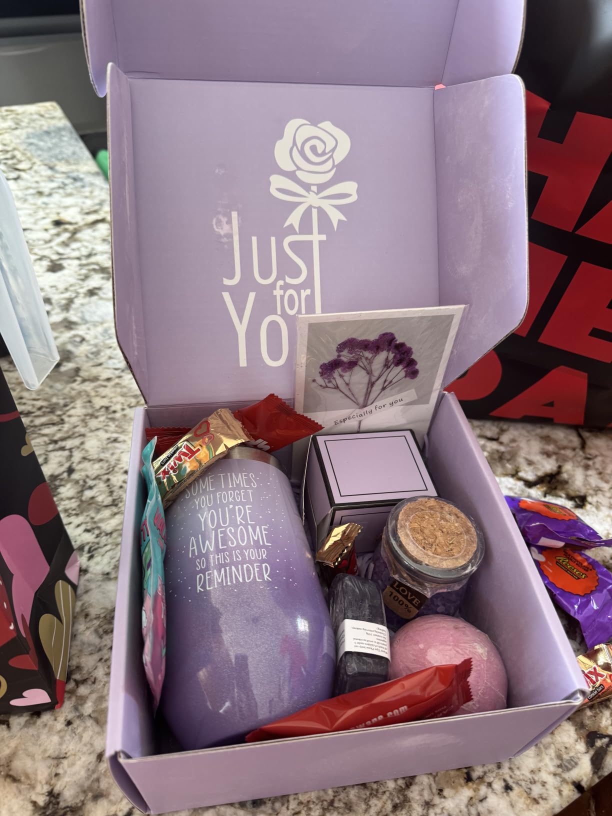 Gifts for Women, Mom, Wife, Girlfriend, Sister, Her - Happy Birthday, Christmas, Valentine's Day, Mothers Day Gifts - Lavender Spa Gift Basket Set customer photo 1