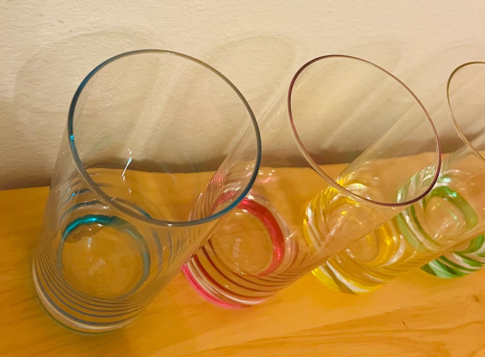 JoyJolt Hue Highball Glasses Set of 6 Tall Drinking Glasses, 13oz Bourbon Whiskey Glass Cups Set, Mojito Glass Tumbler also for Tom Collins Cocktail or Water, Colored Glassware Sets customer photo 2