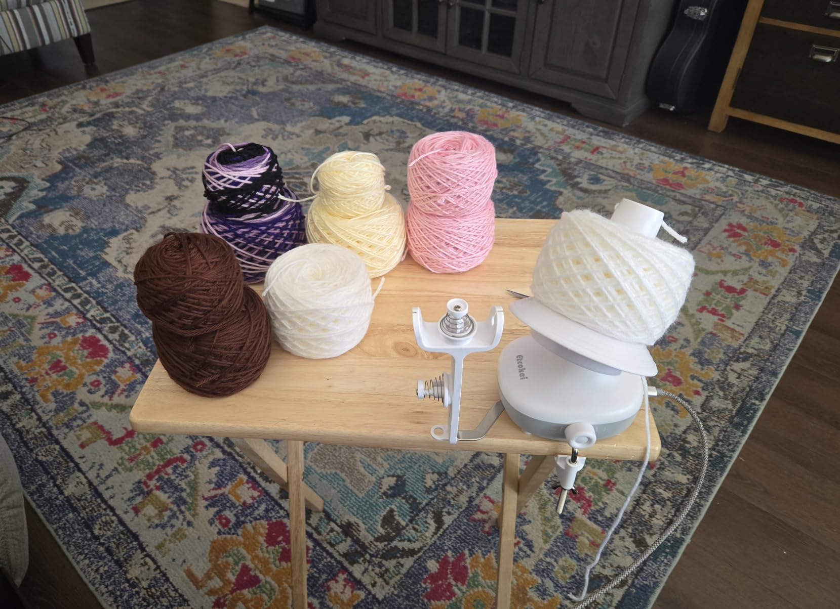 Yarn Winder Electric, Auto Compact Cake Winding for Knitting Lovers customer photo 1