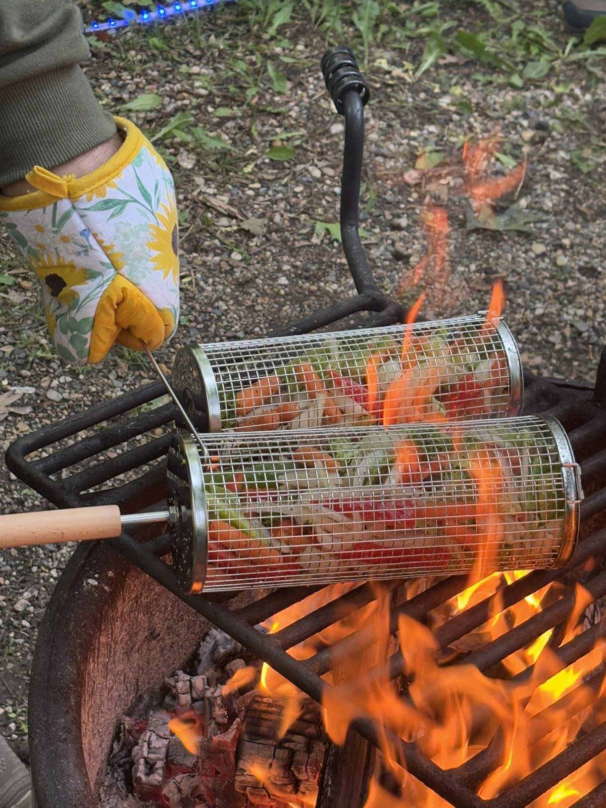 Rolling Grill Basket, Grilling Accessories, Outdoor Camping, Gifts for Men customer photo 1