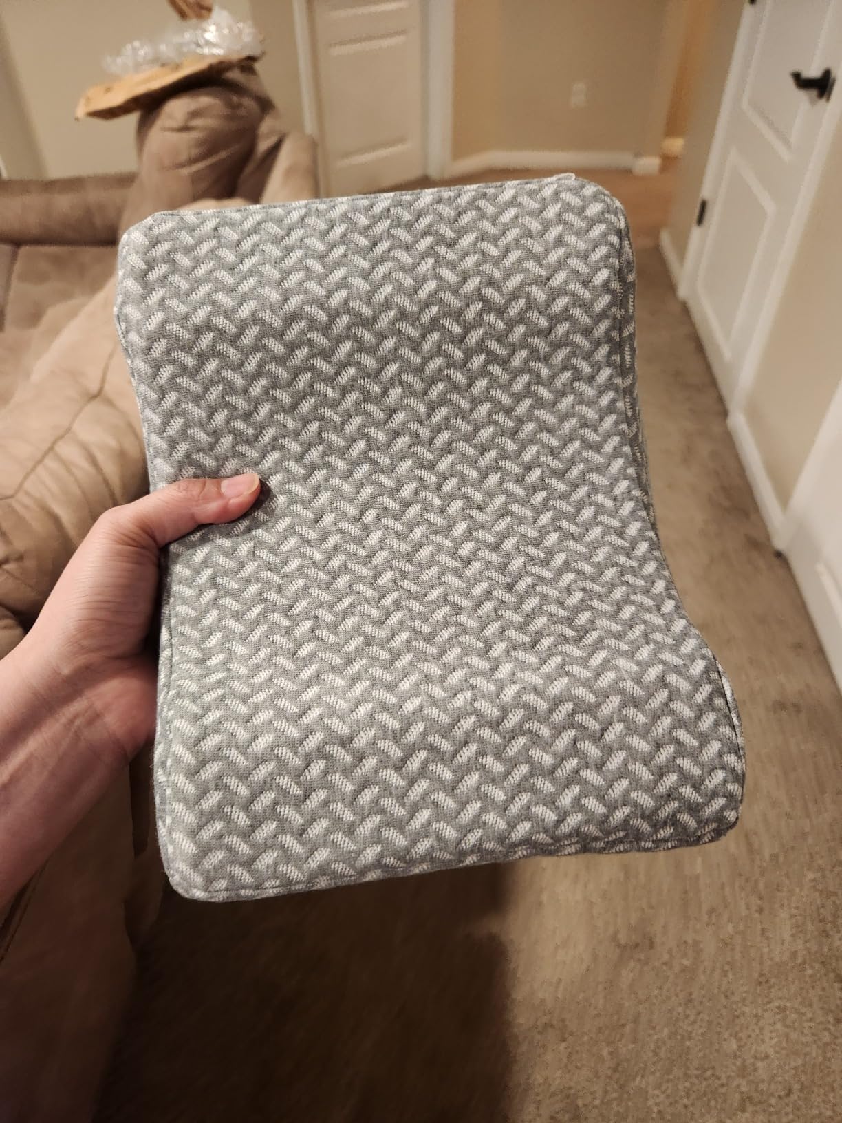 BlissTrends Memory Foam Knee & Leg Pillow for Side Sleepers, Grey, Large customer photo 2
