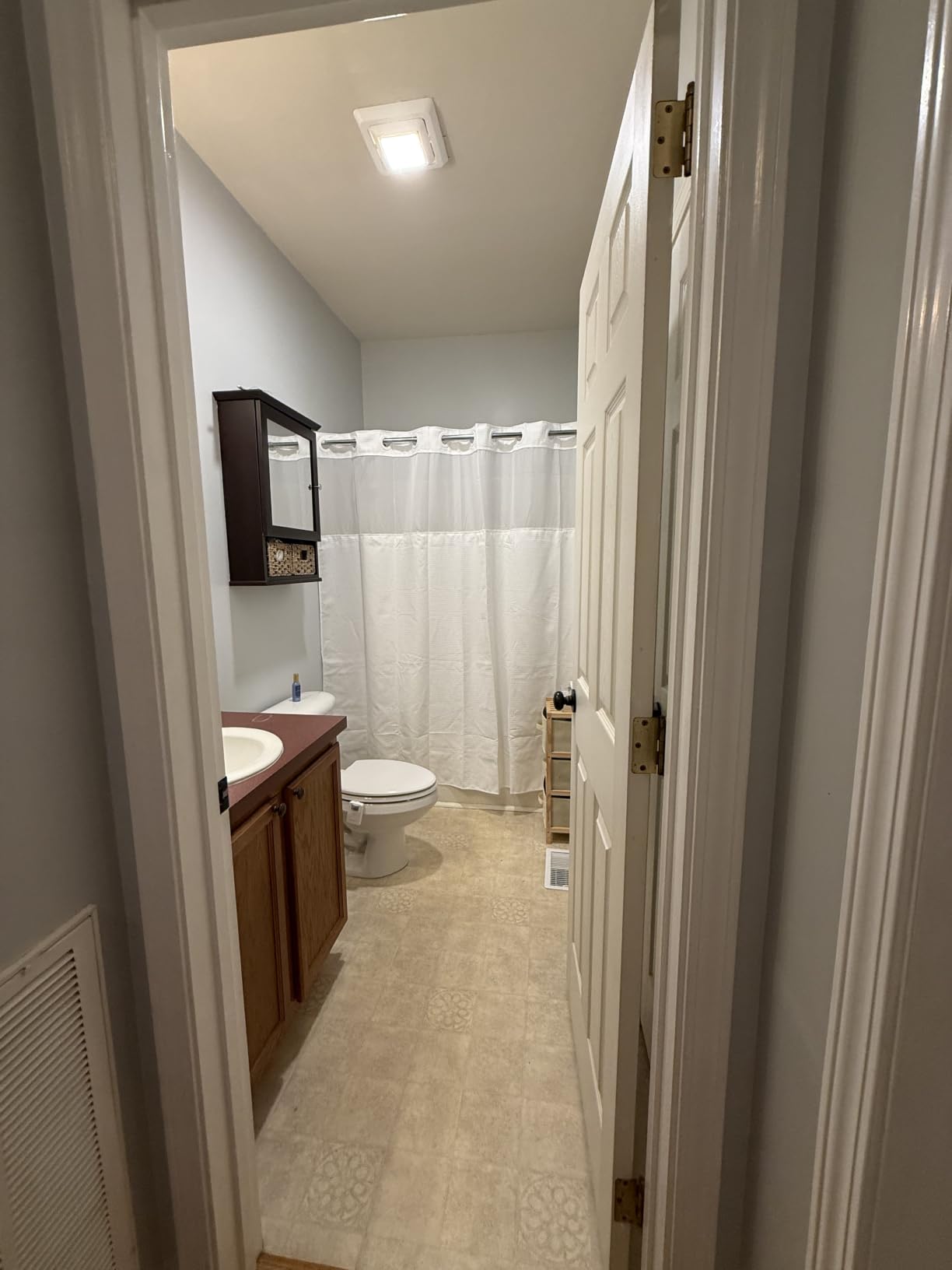 256GSM Heavyweight Ringless Waffle Shower Curtain with Liner, 71x74, Grey customer photo 2